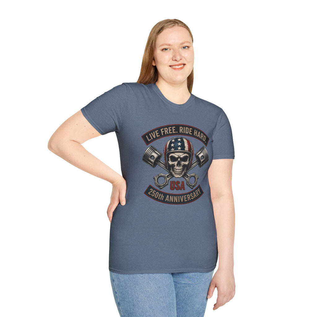 LIVE FREE RIDE HARD - 250TH ANNIVERSARY T-SHIRT