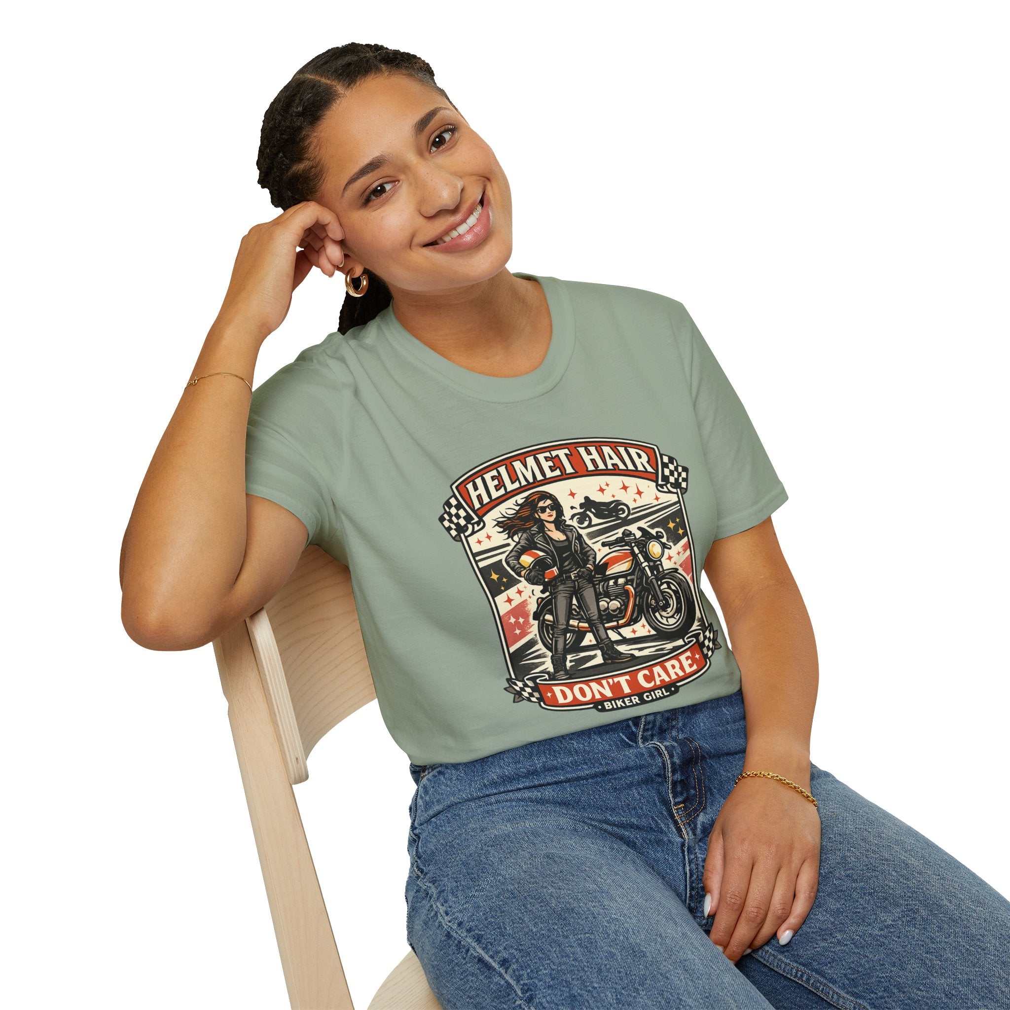 Helmet Hair Don't Care T-Shirt