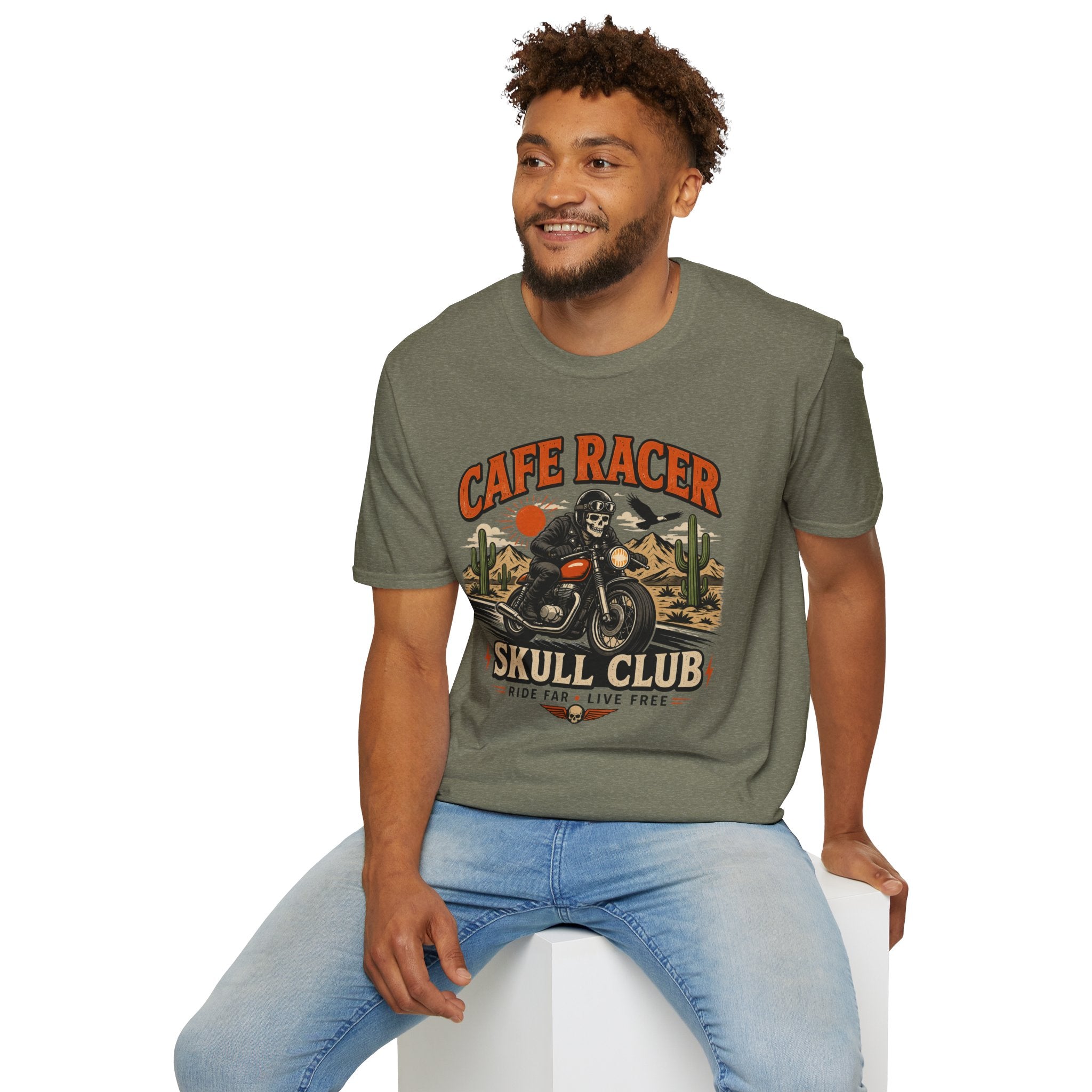Cafe Racer Skull Club T-Shirt