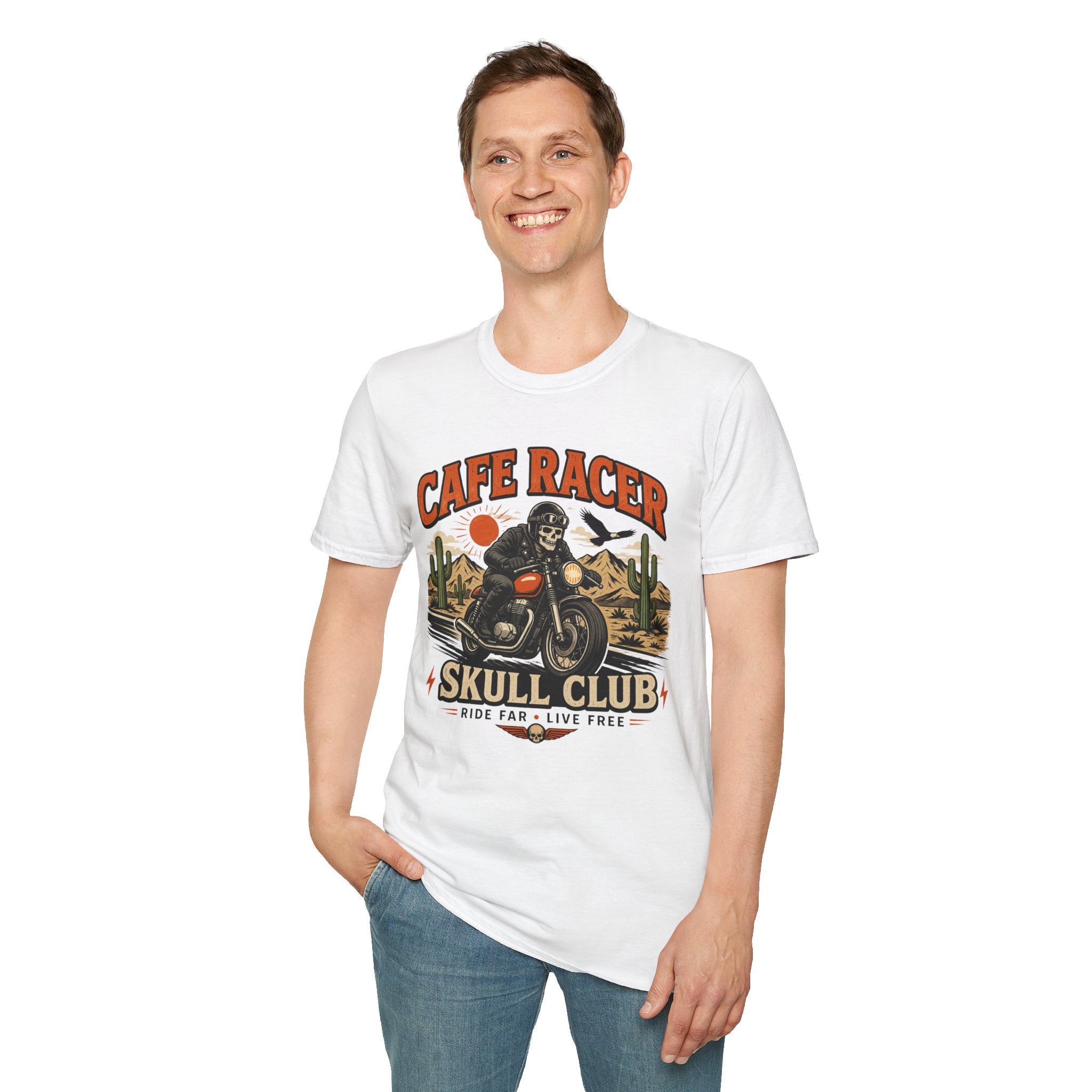 Cafe Racer Skull Club T-Shirt