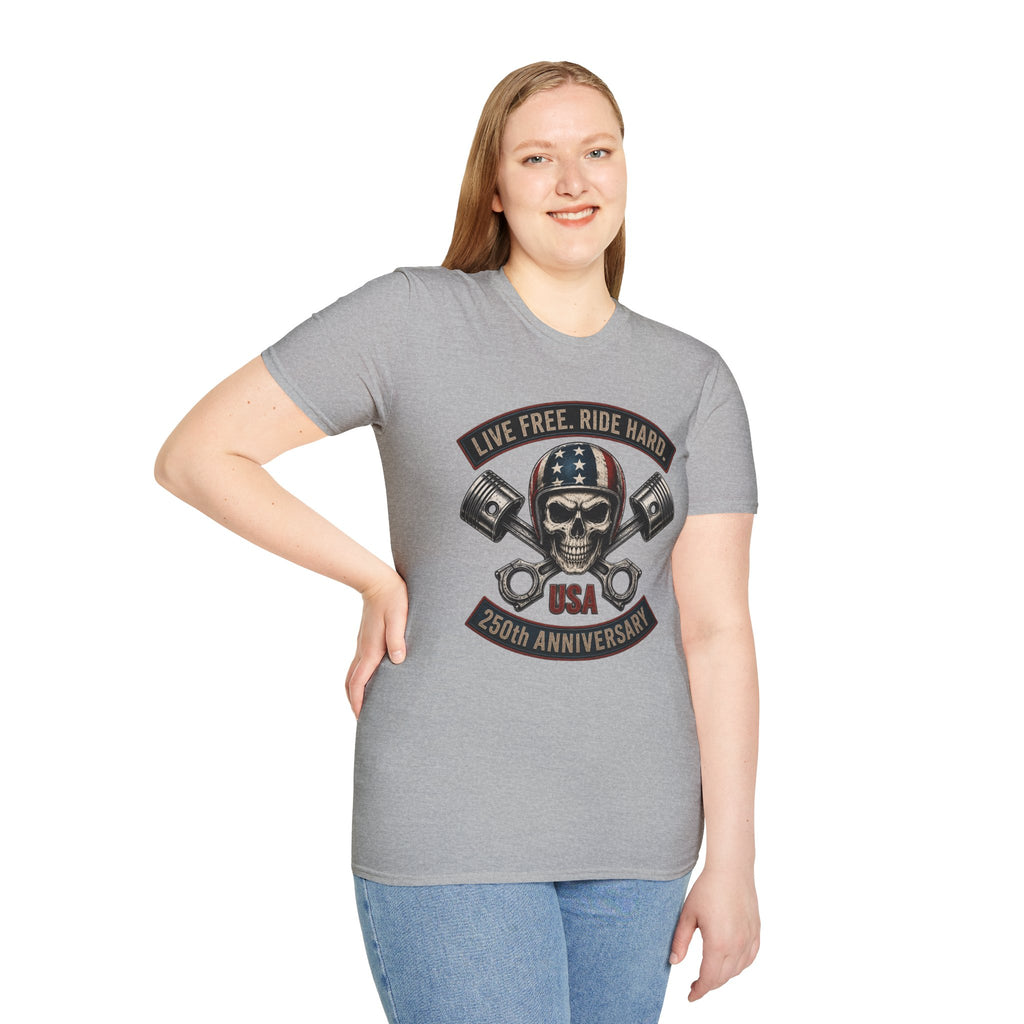 LIVE FREE RIDE HARD - 250TH ANNIVERSARY T-SHIRT