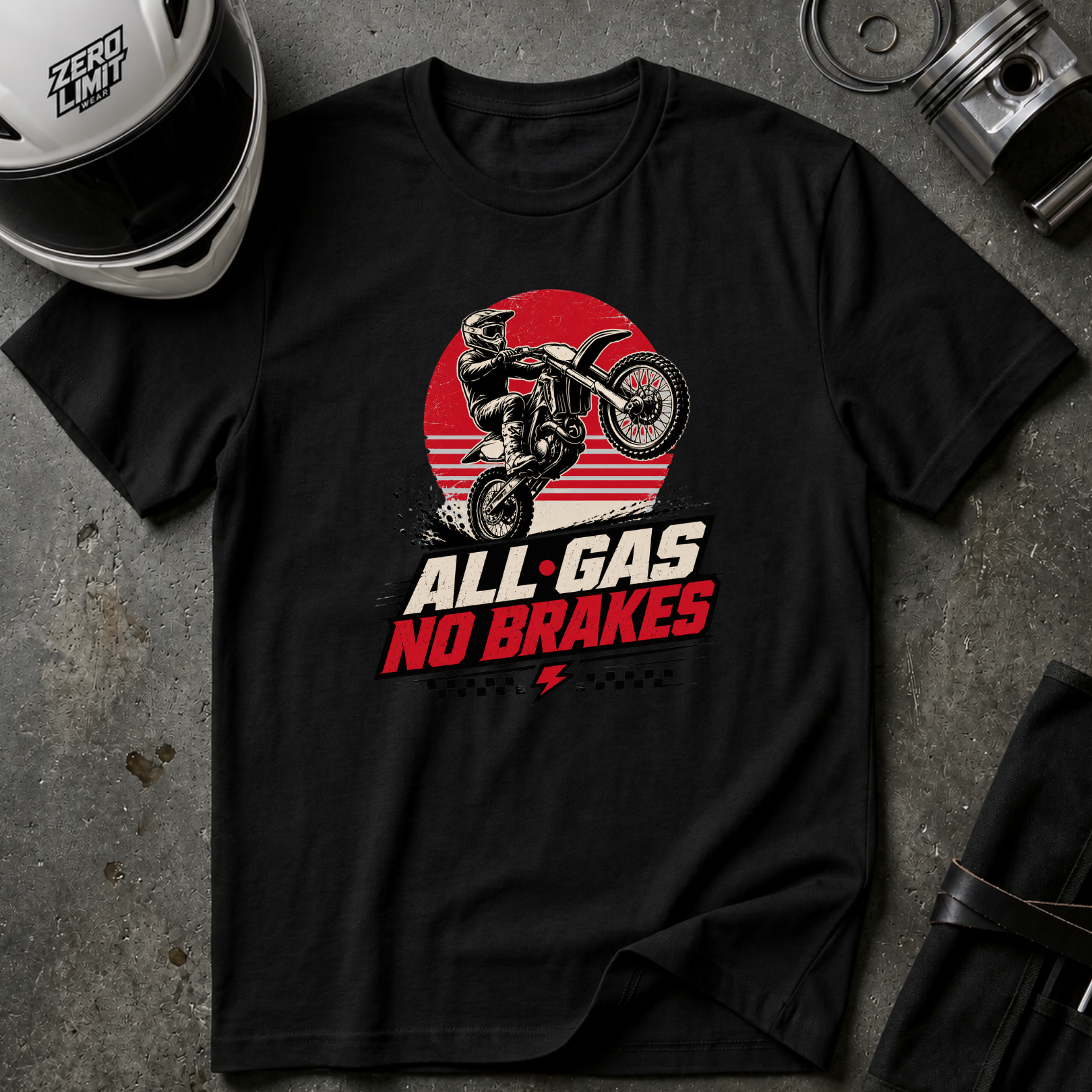 All Gas No Brakes Motorcycle T-Shirt