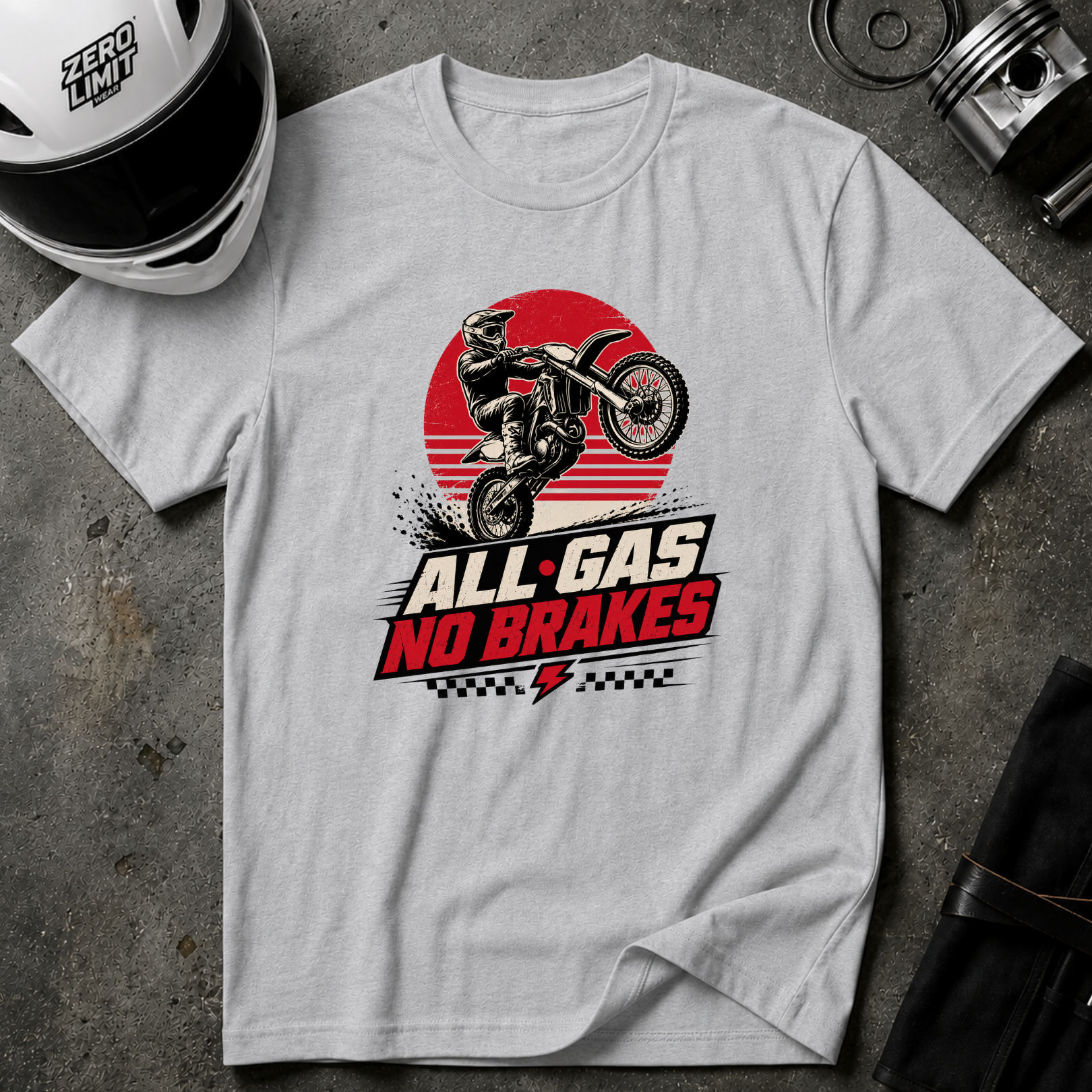 All Gas No Brakes Motorcycle T-Shirt
