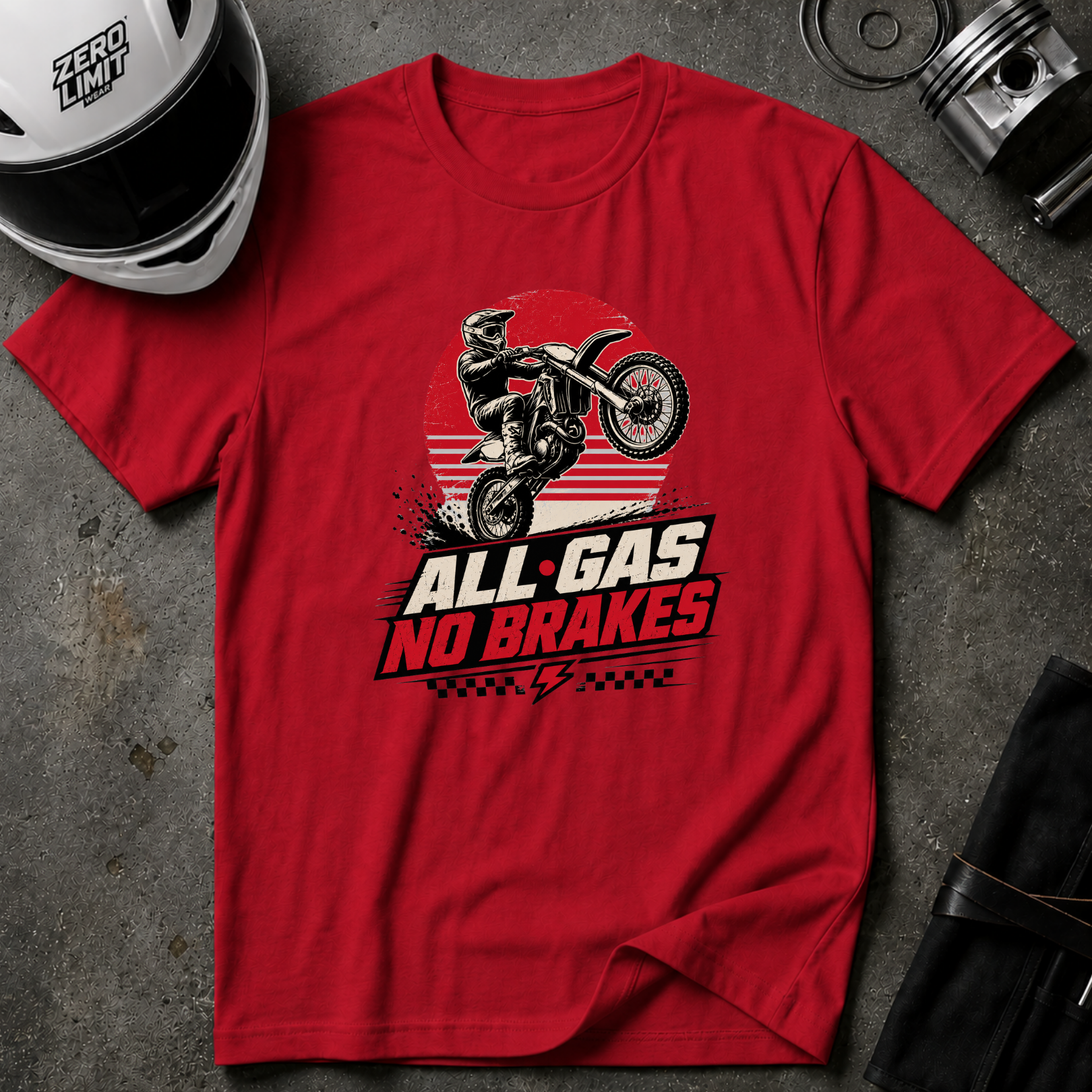 All Gas No Brakes Motorcycle T-Shirt