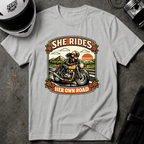 She Rides Her Own Road T-Shirt