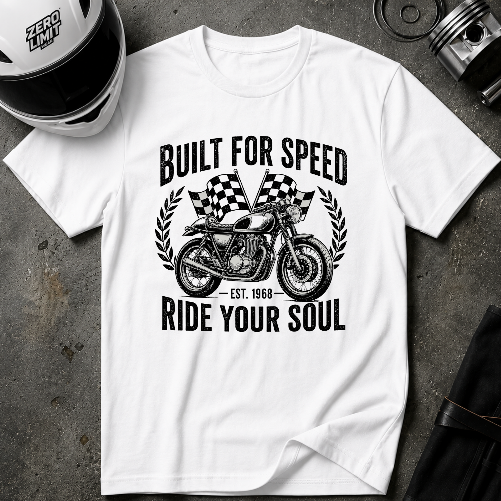 "Built for Speed, Ride Your Soul" Vintage Bike Tee