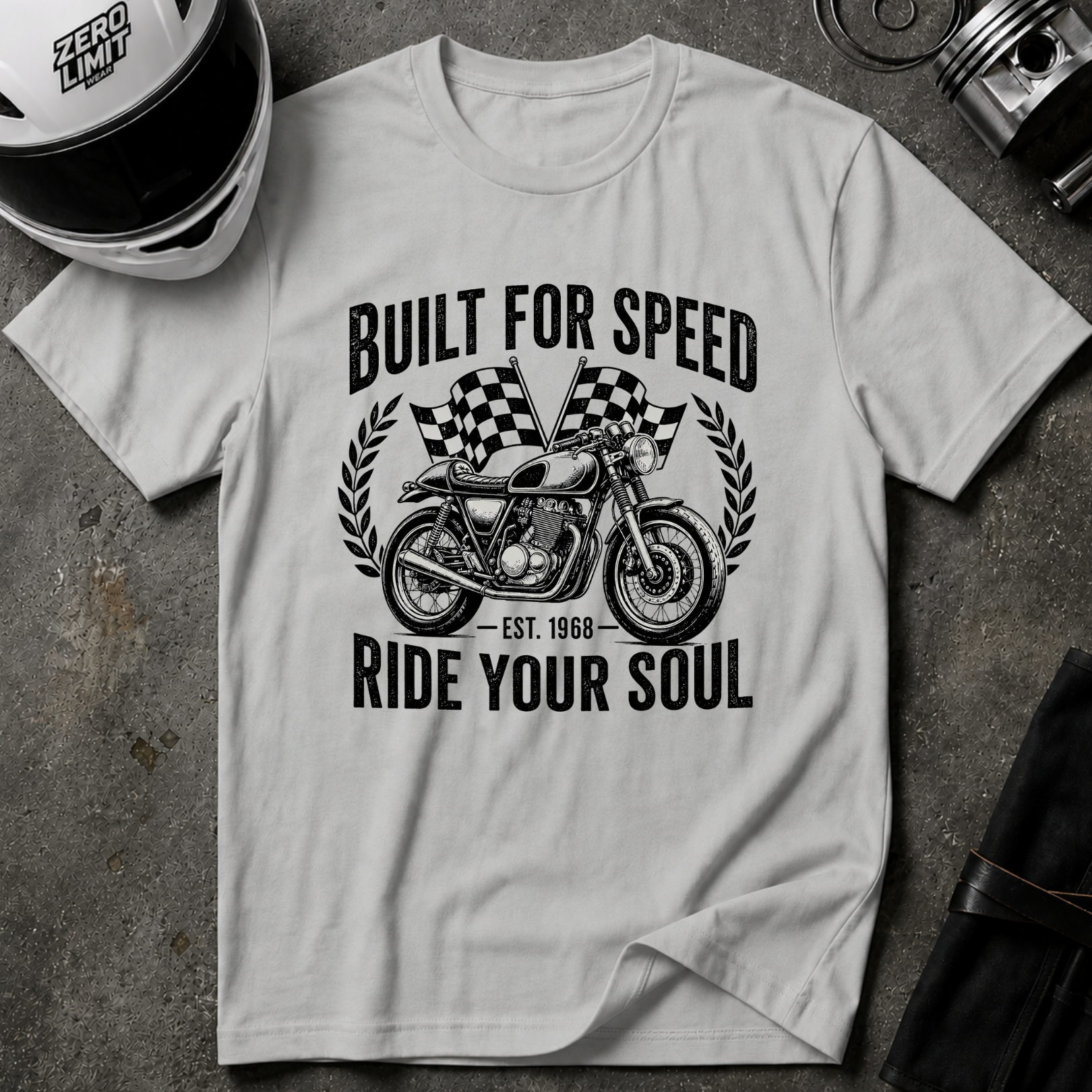 "Built for Speed, Ride Your Soul" Vintage Bike Tee