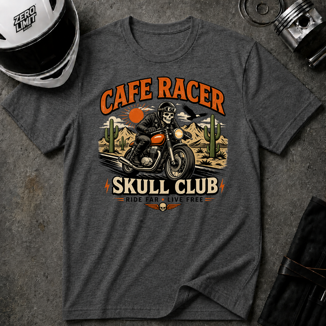 Cafe Racer Skull Club T-Shirt