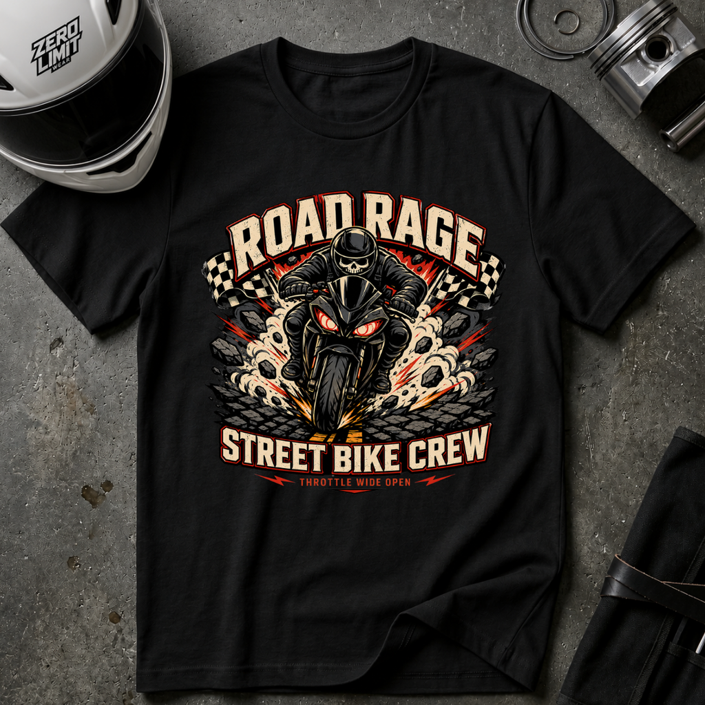 Road Rage Street Bike Crew T-Shirt