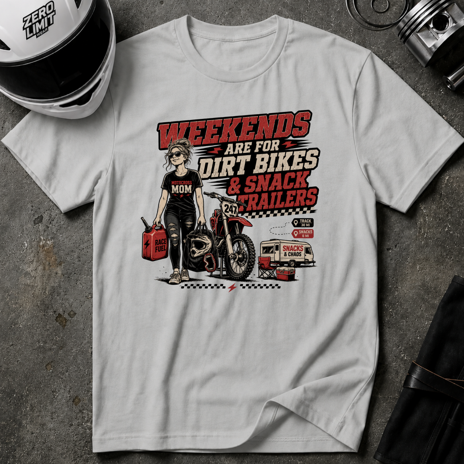 Weekends Are For Dirt Bikes & Snack Trailers T-Shirt