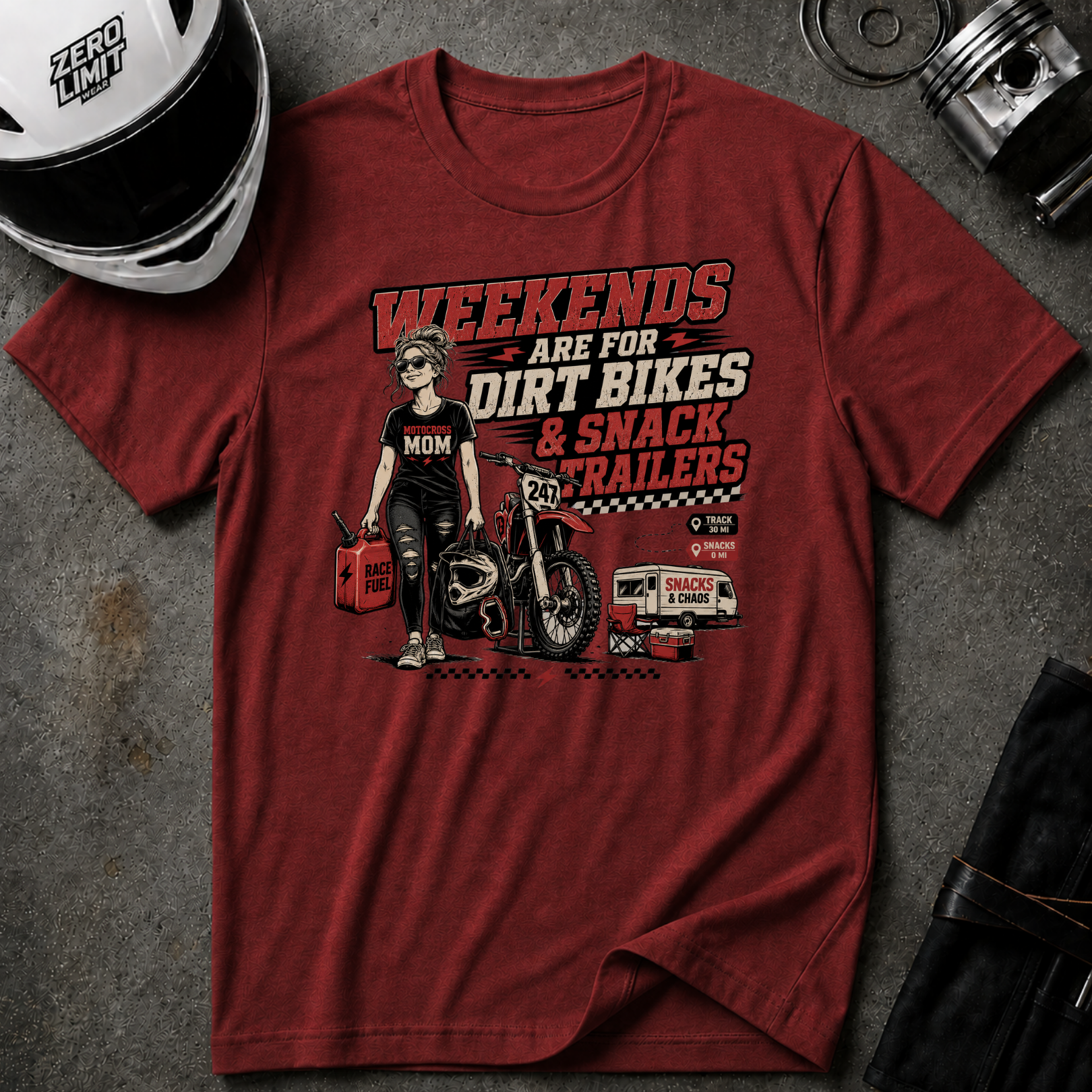 Weekends Are For Dirt Bikes & Snack Trailers T-Shirt