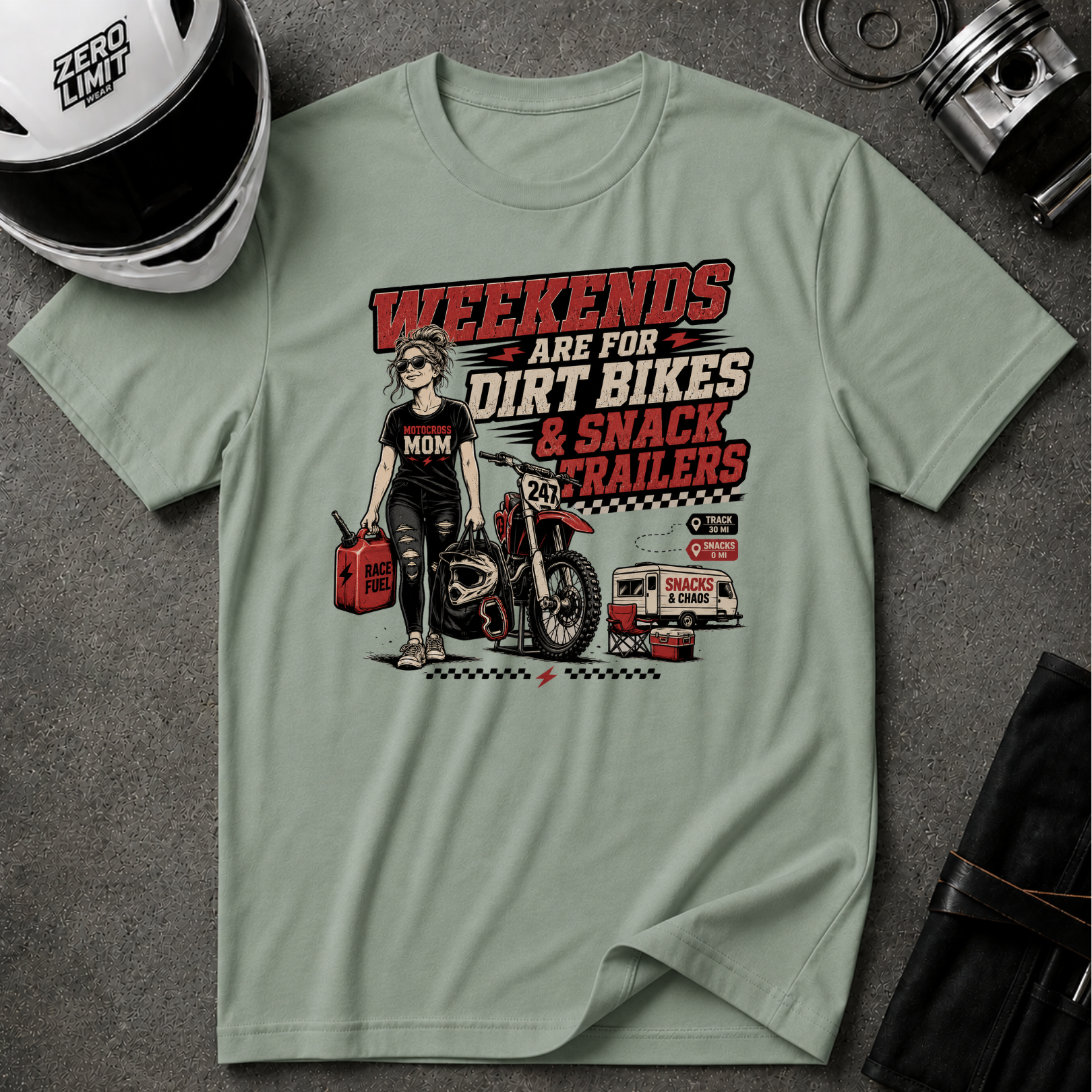 Weekends Are For Dirt Bikes & Snack Trailers T-Shirt