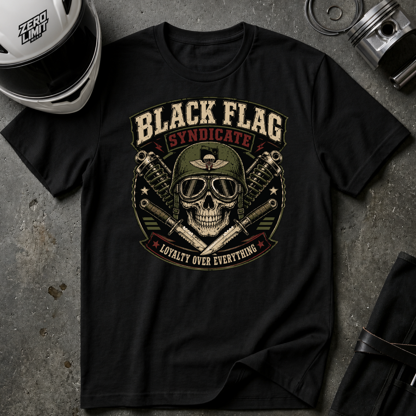 Black Flag Skull Patch T-Shirt