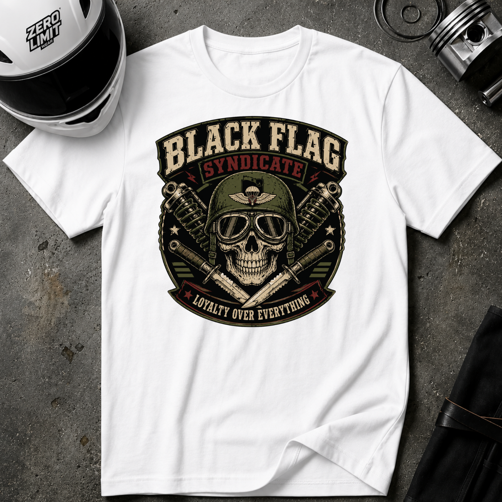 Black Flag Skull Patch T-Shirt