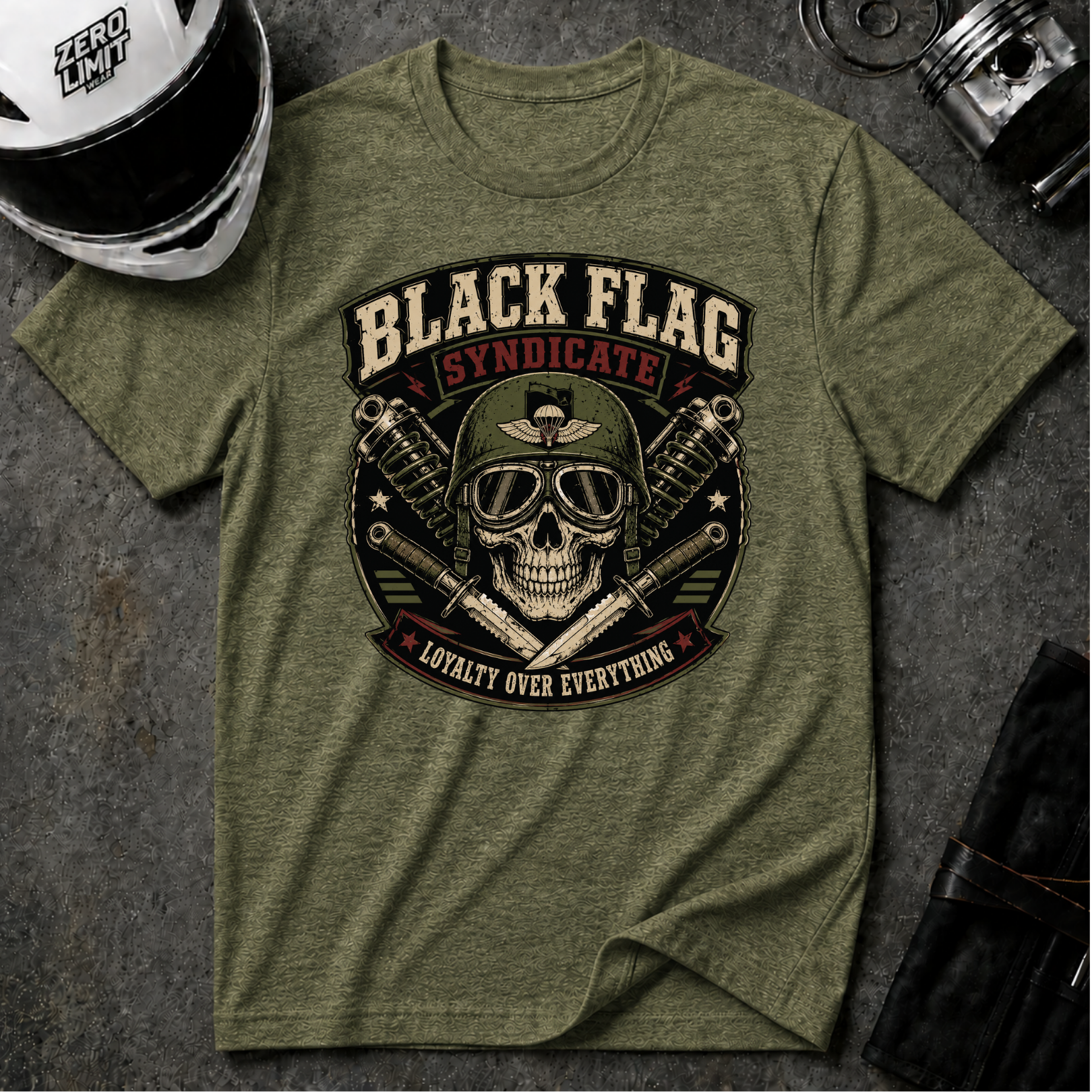 Black Flag Skull Patch T-Shirt
