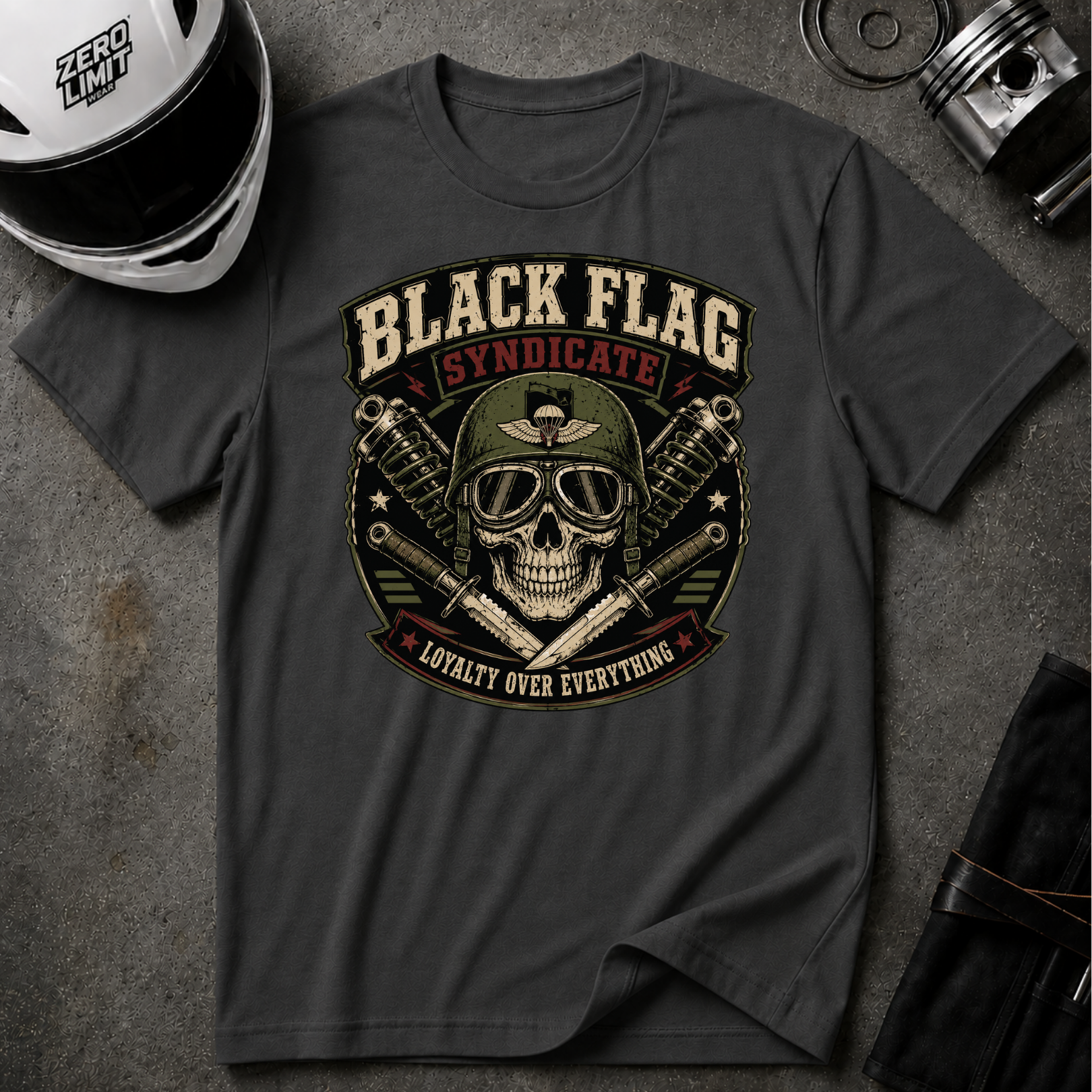 Black Flag Skull Patch T-Shirt