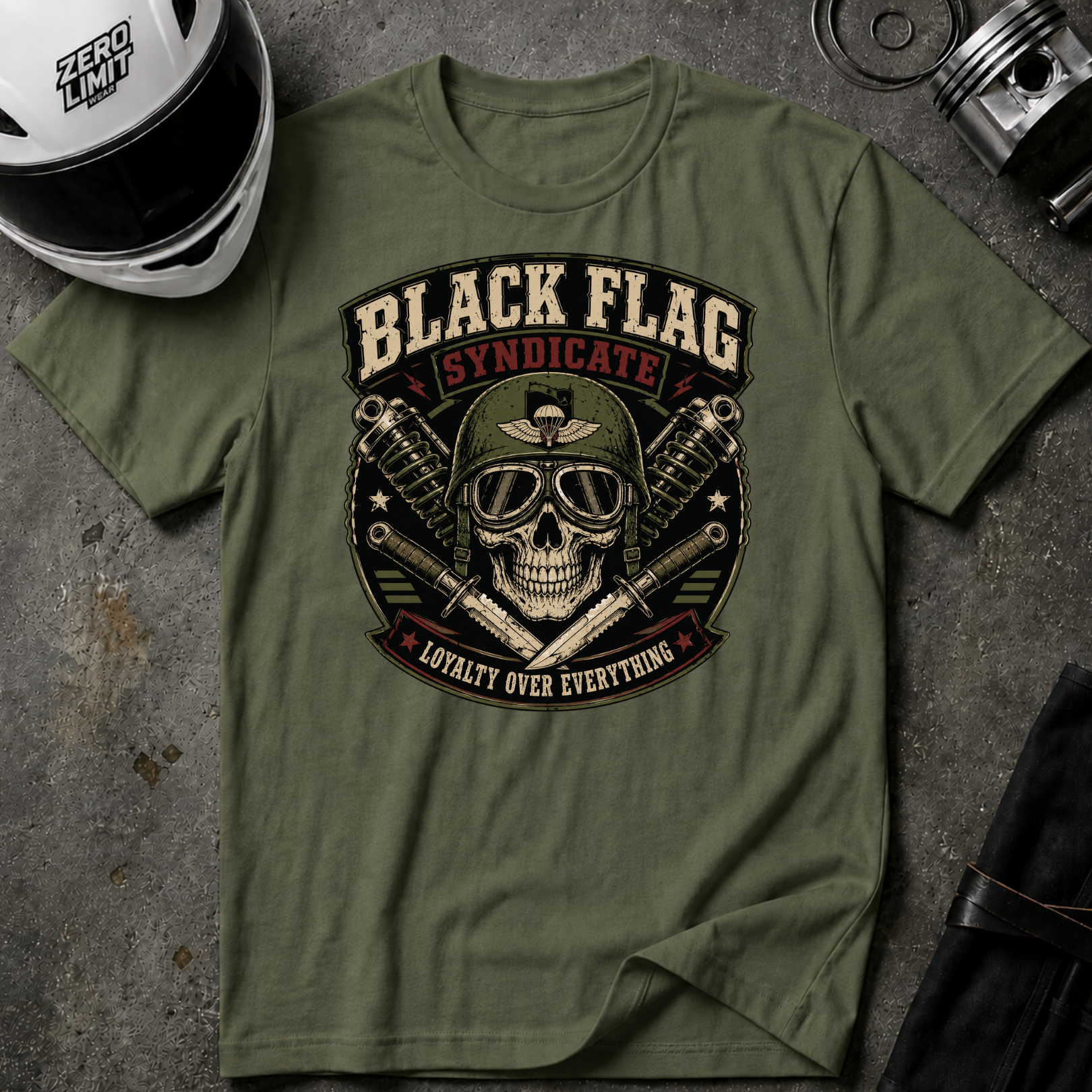 Black Flag Skull Patch T-Shirt