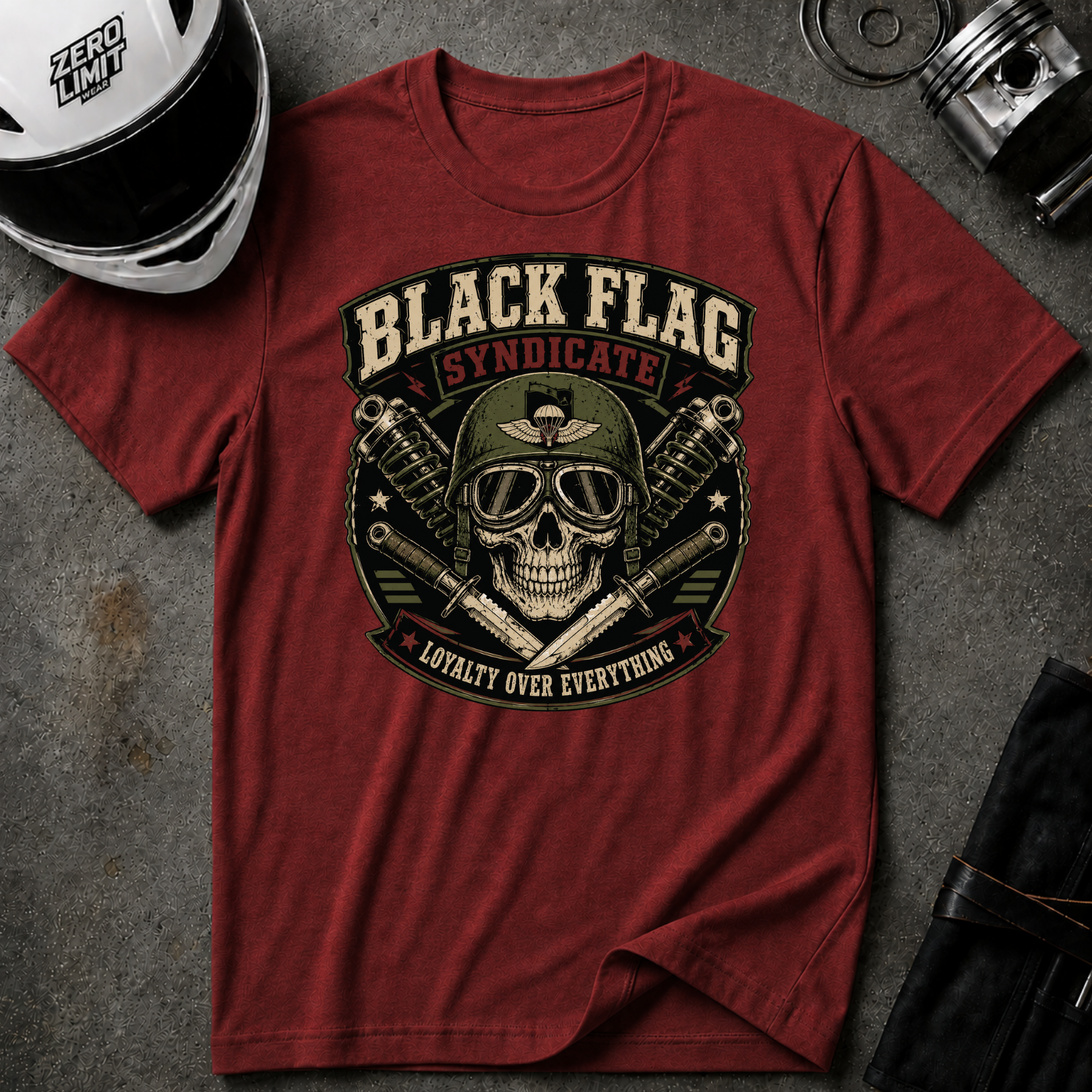 Black Flag Skull Patch T-Shirt
