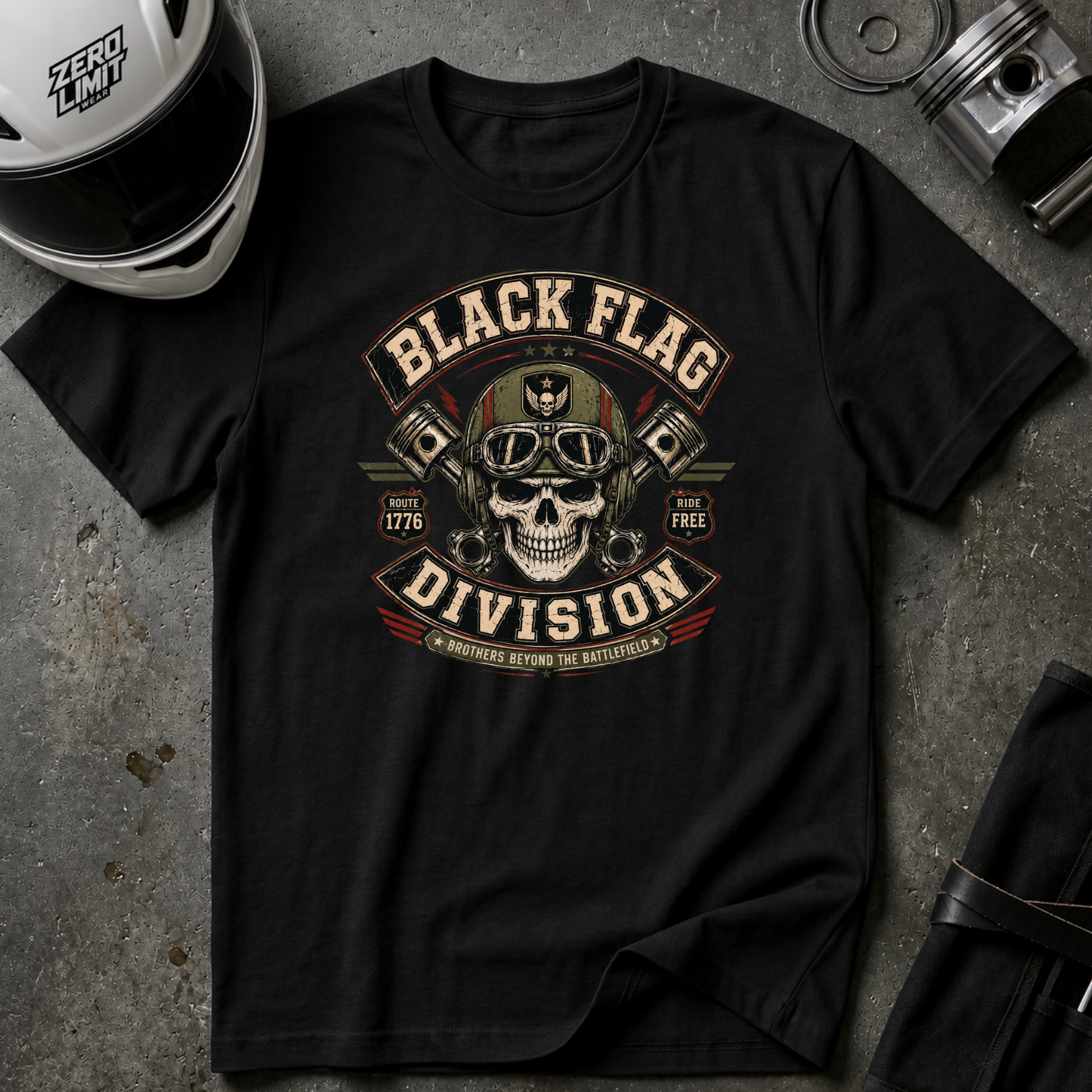 Black Flag Division Skull T-Shirt