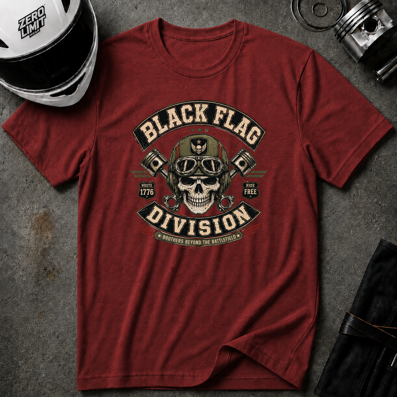 Black Flag Division Skull T-Shirt