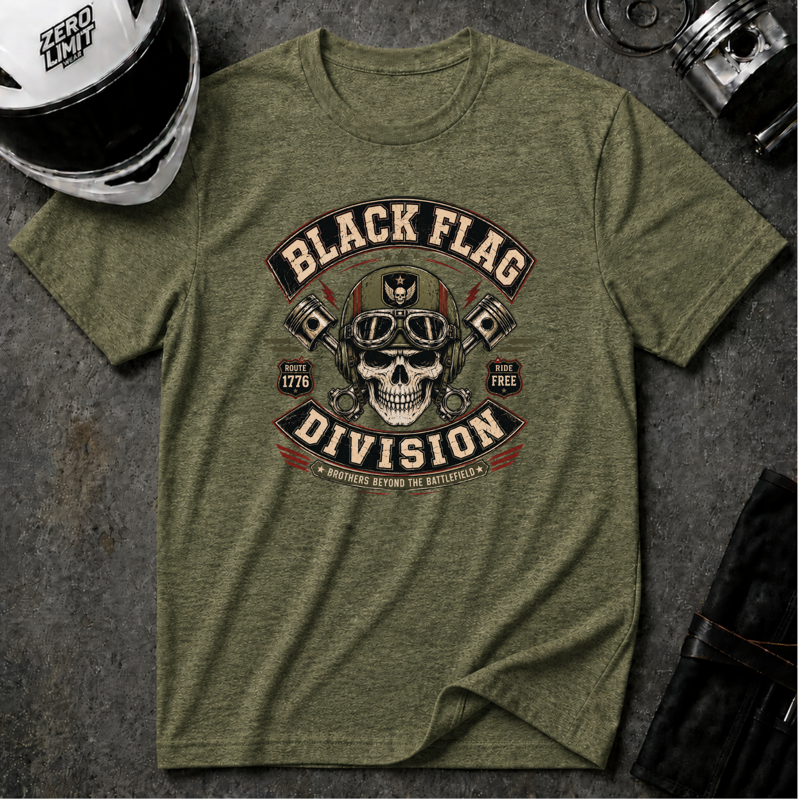 Black Flag Division Skull T-Shirt