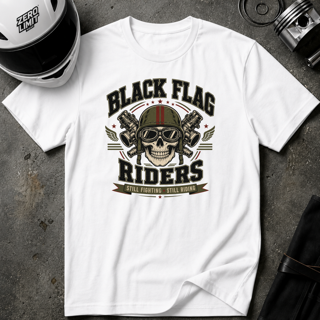 Black Flag Riders Skull T-Shirt