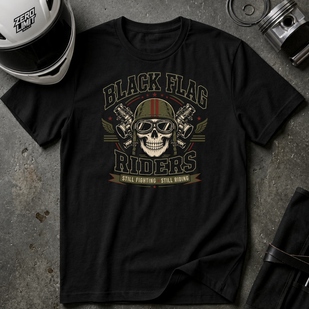 Black Flag Riders Skull T-Shirt