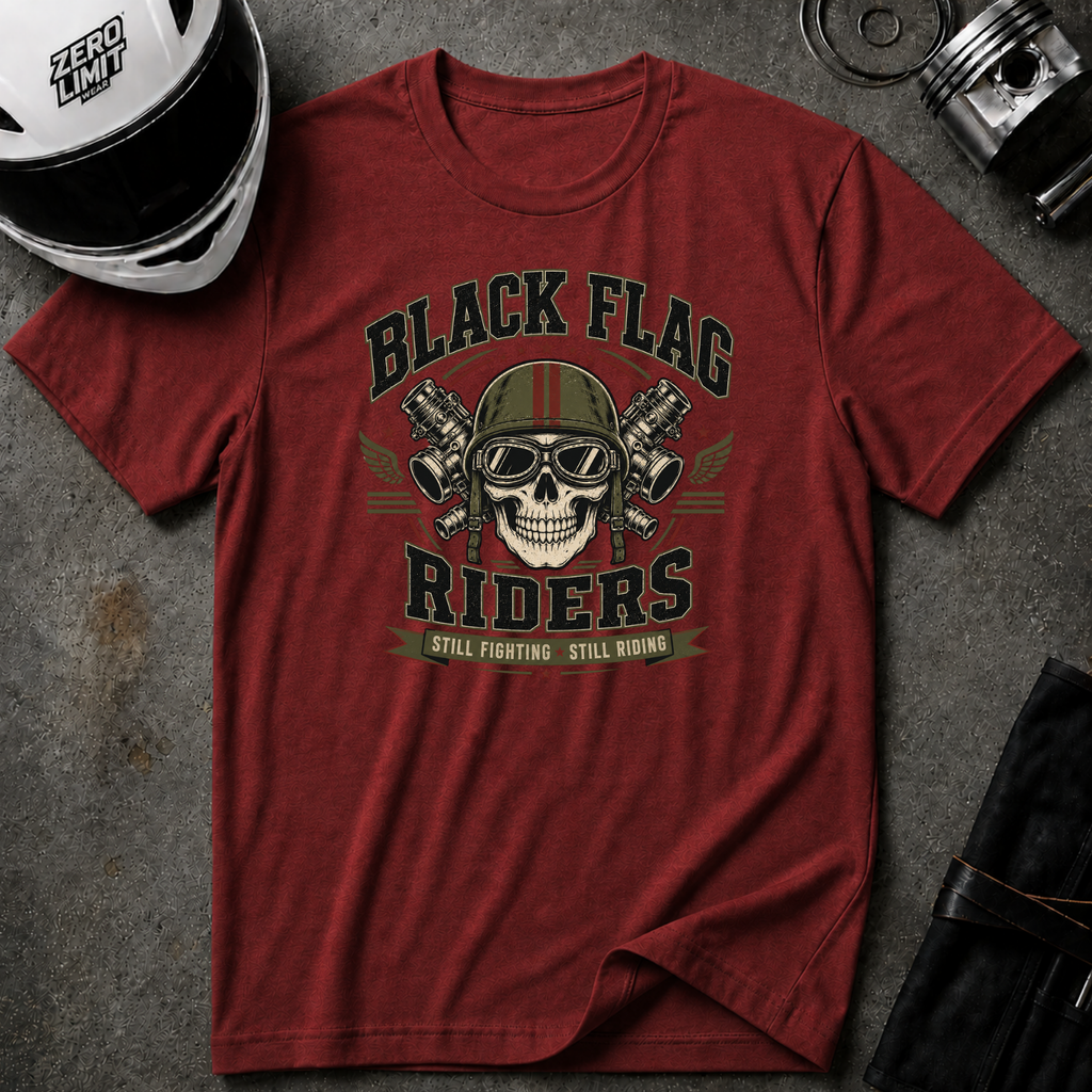 Black Flag Riders Skull T-Shirt