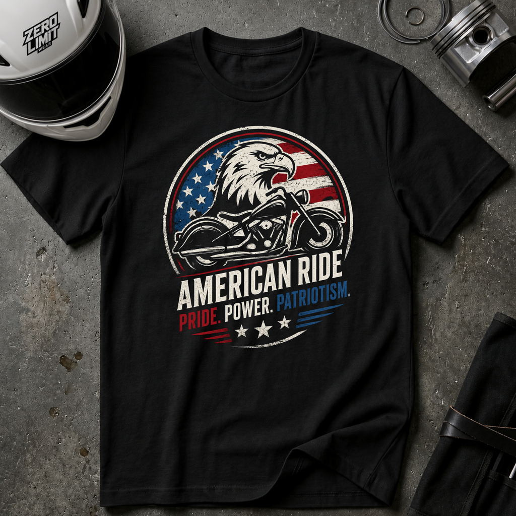 American Ride Pride. Power. Patriotism T-Shirt