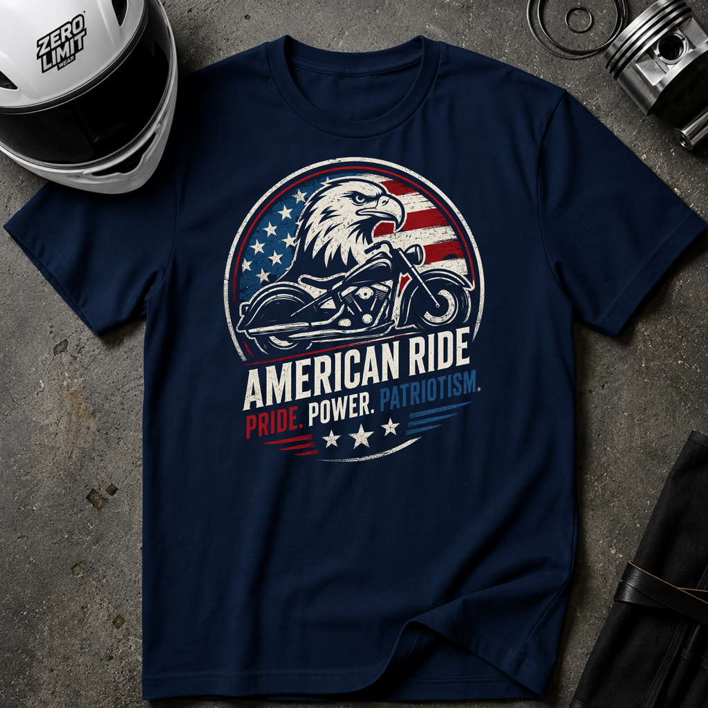 American Ride Pride. Power. Patriotism T-Shirt