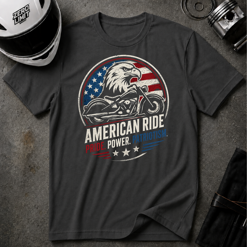 American Ride Pride. Power. Patriotism T-Shirt
