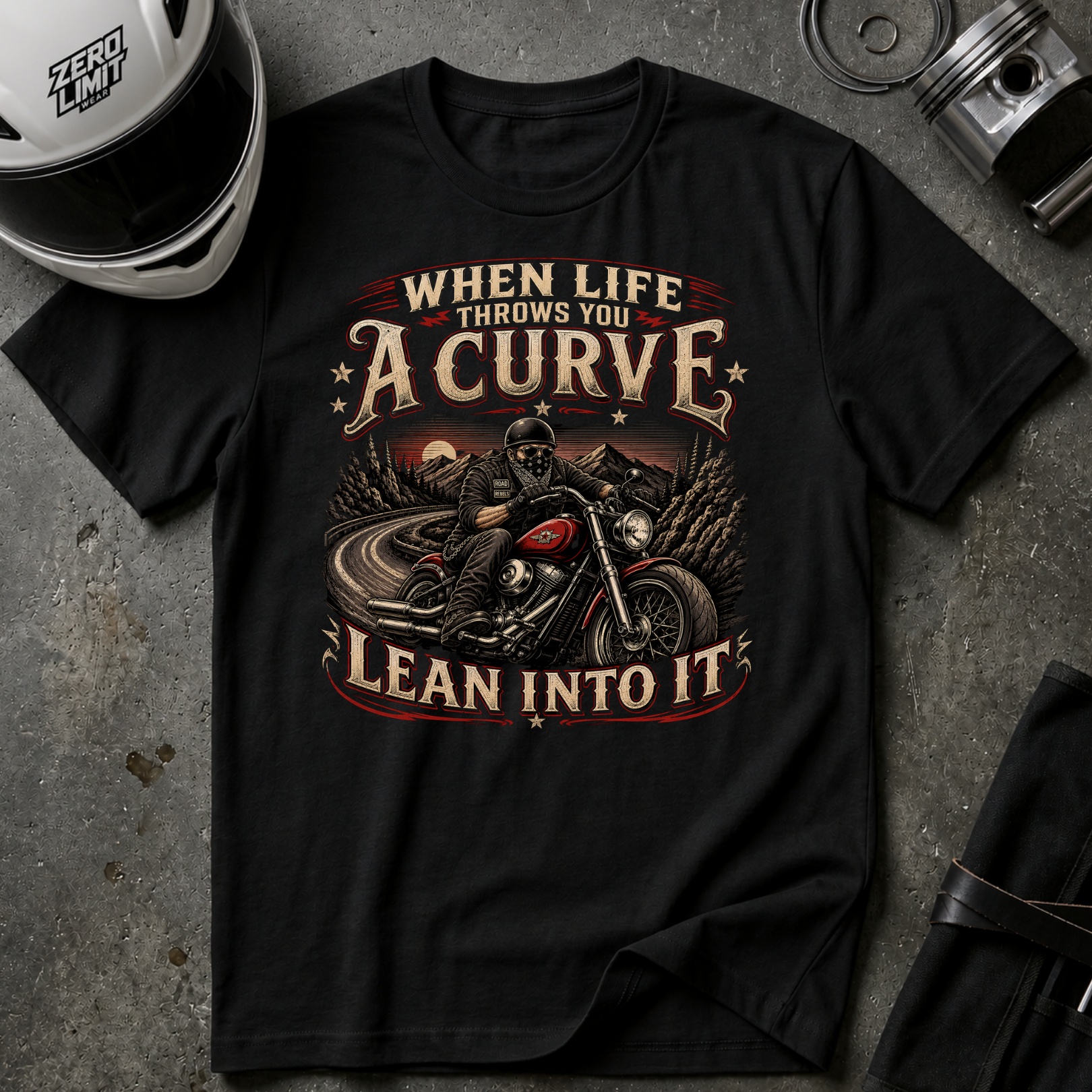 When Life Throws You A Curve Lean Into It T-Shirt