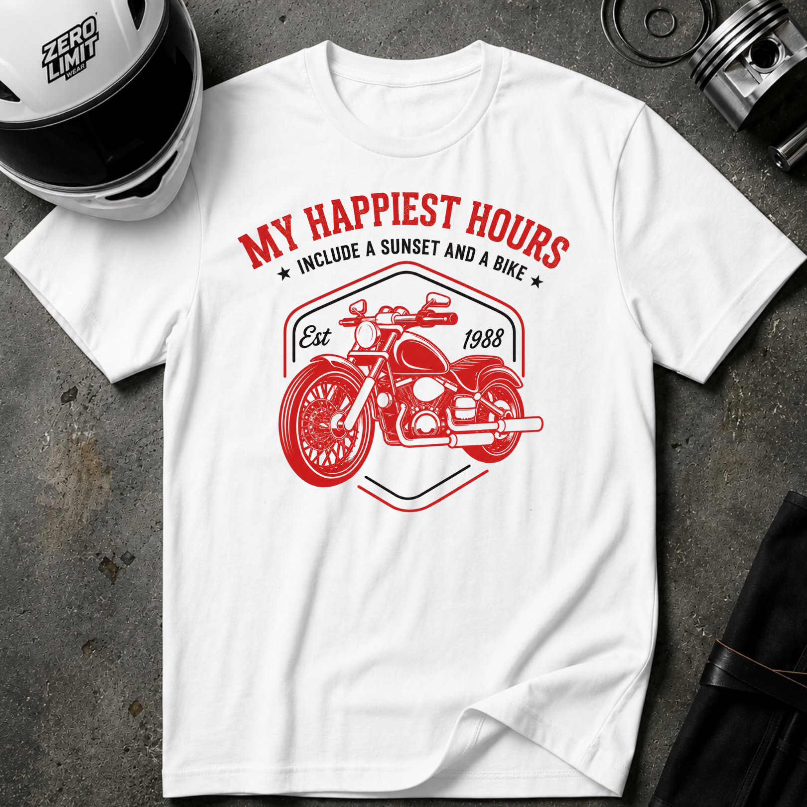 My Happiest Hours Include a Sunset and a Bike T-Shirt