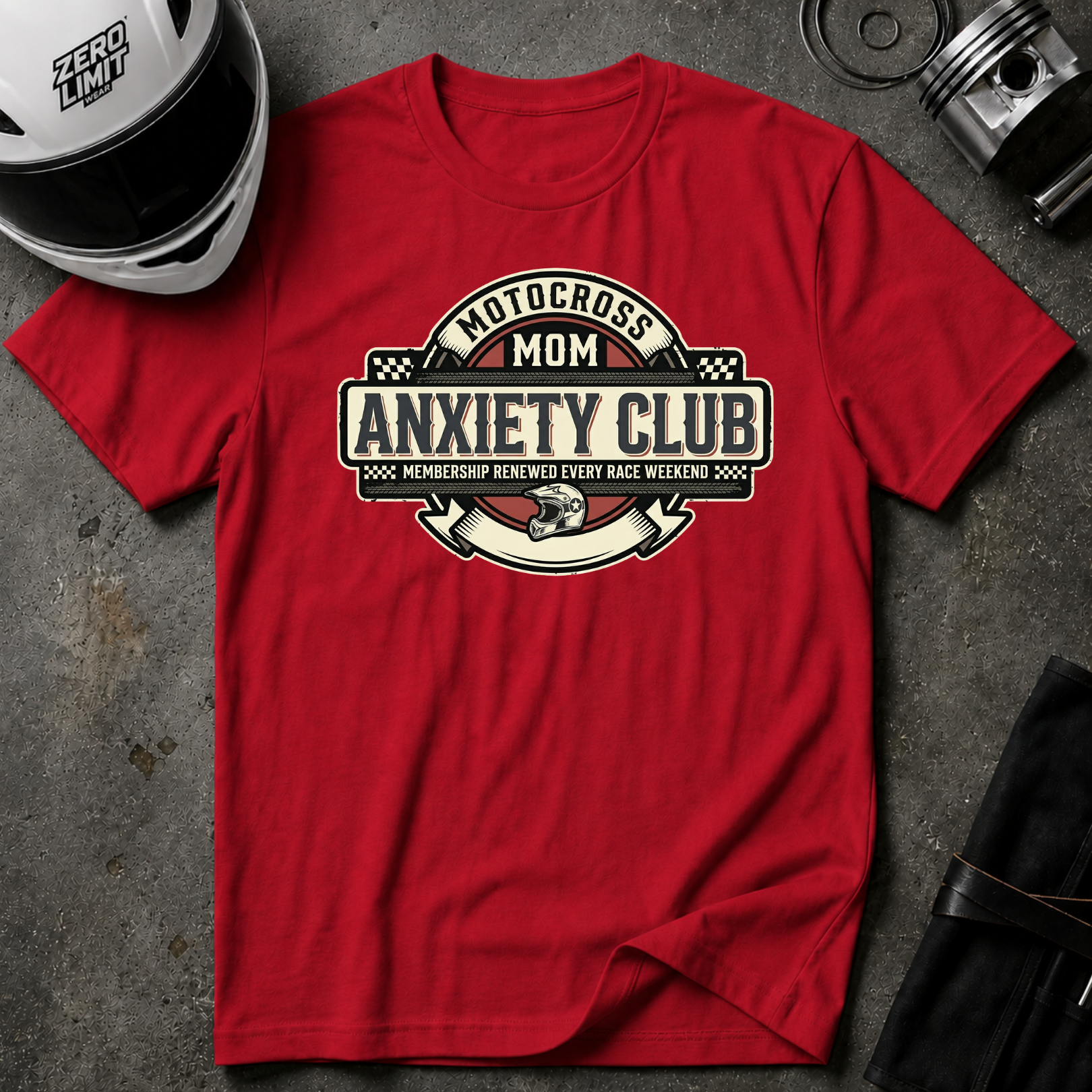MOTOCROSS MOM ANXIETY CLUB T-SHIRT