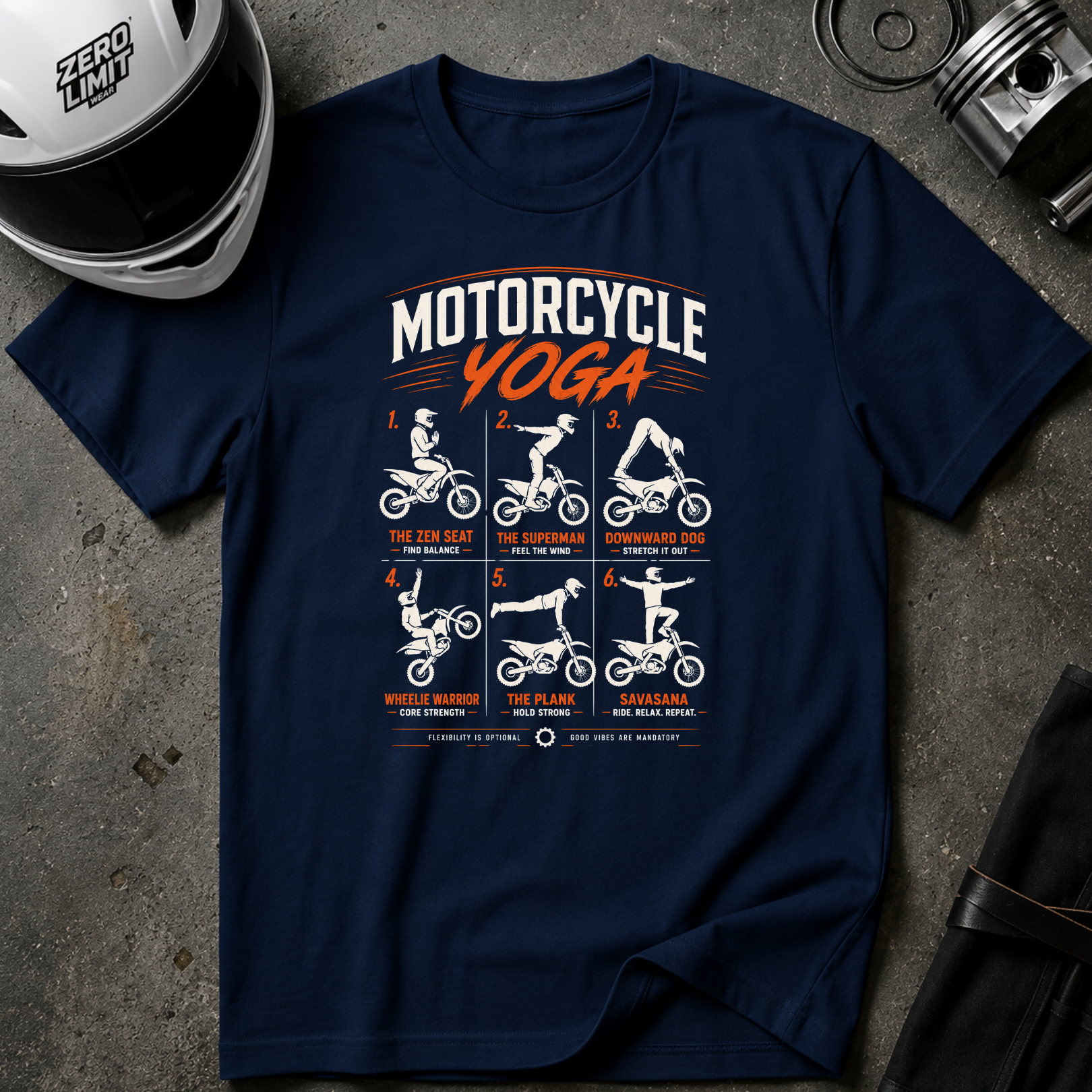 MOTORCYCLE YOGA T-SHIRT