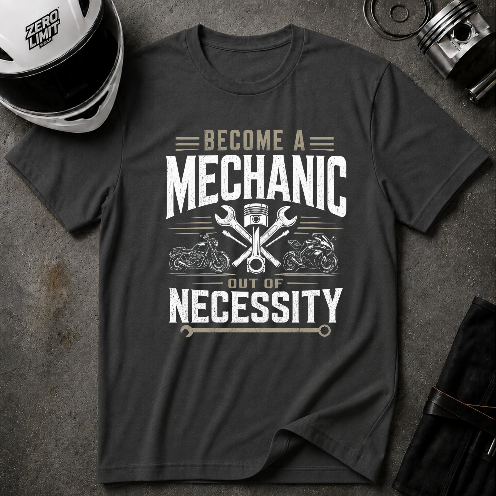 MECHANIC OUT OF NECESSITY T-SHIRT