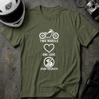 2 WHEELS, 1 LOVE, 0 REGRETS T-SHIRT