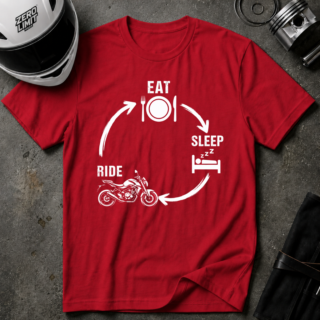 EAT, SLEEP, RIDE STREET T-SHIRT