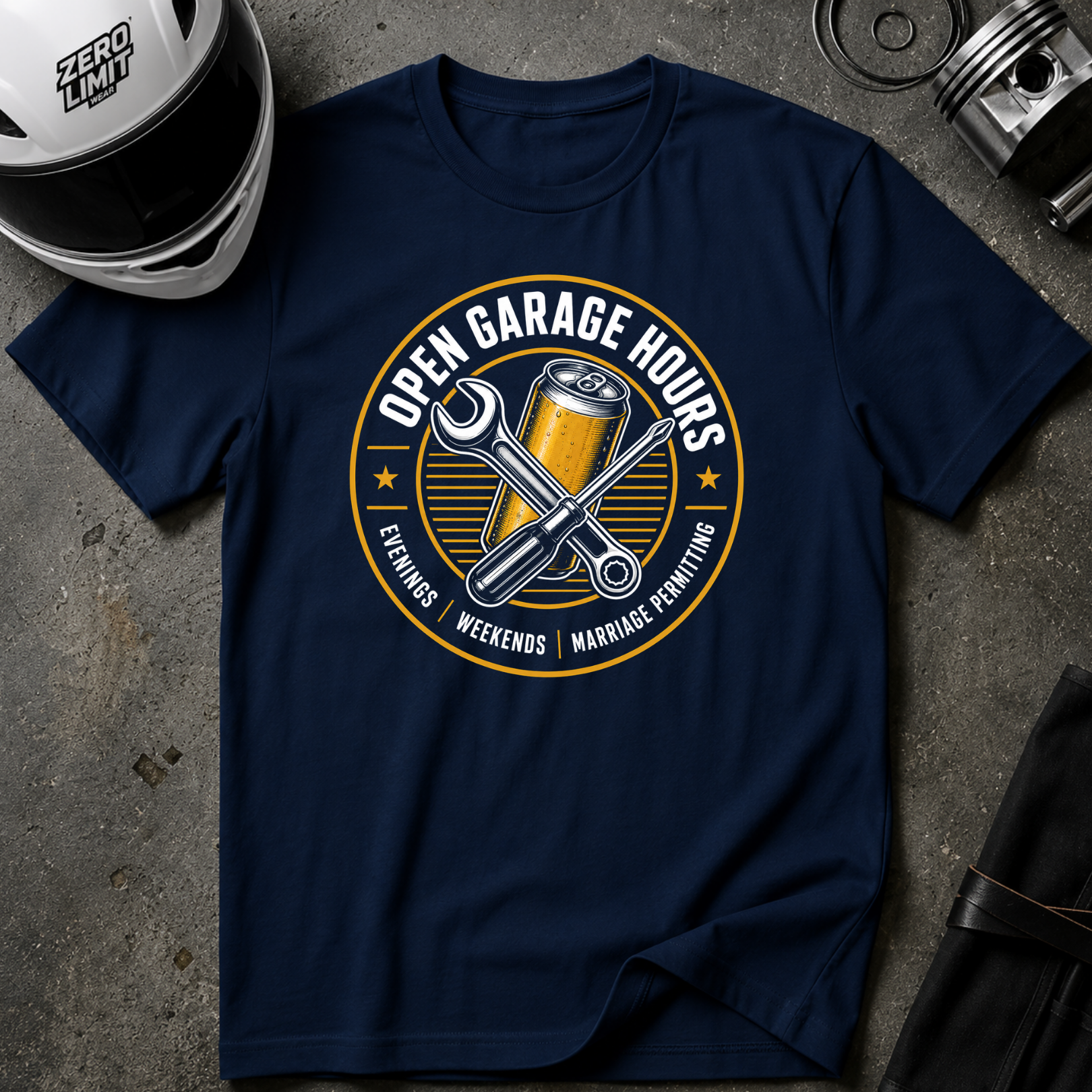 OPEN GARAGE HOURS T-SHIRT