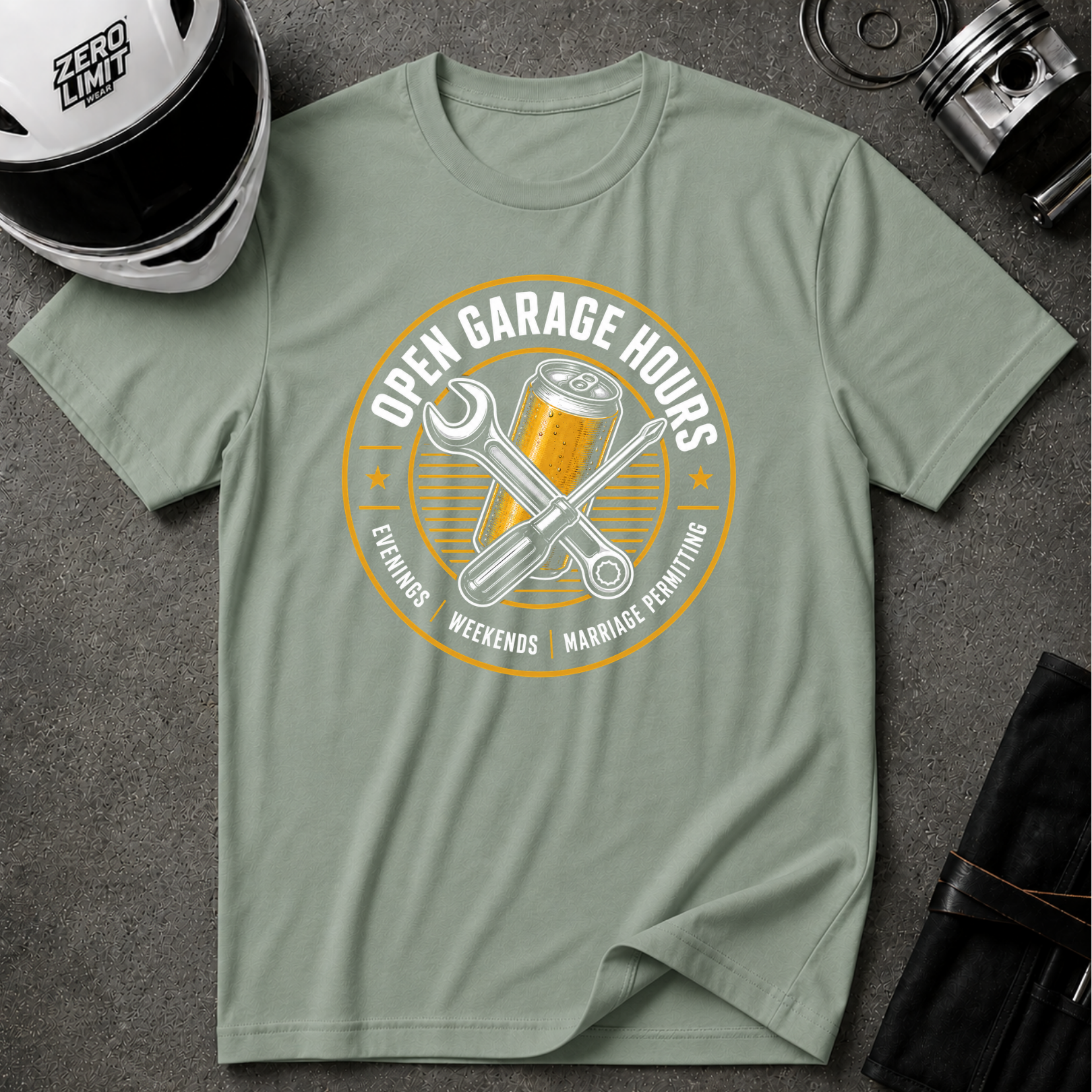 OPEN GARAGE HOURS T-SHIRT