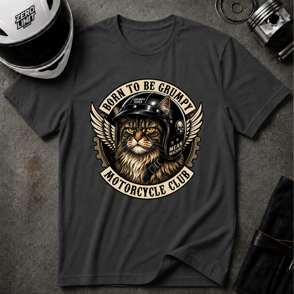 GRUMPY MAINE COON RIDER T-SHIRT