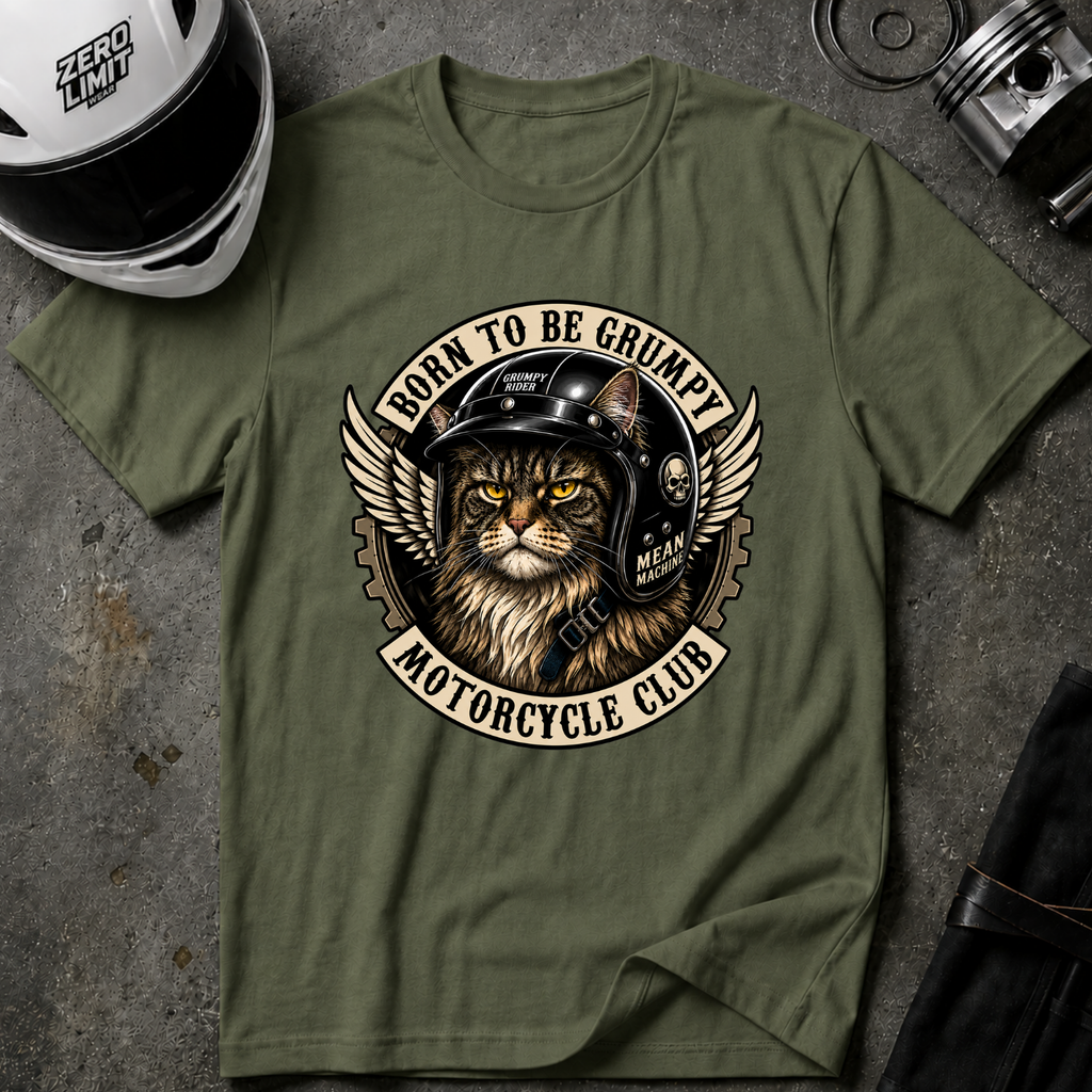 GRUMPY MAINE COON RIDER T-SHIRT