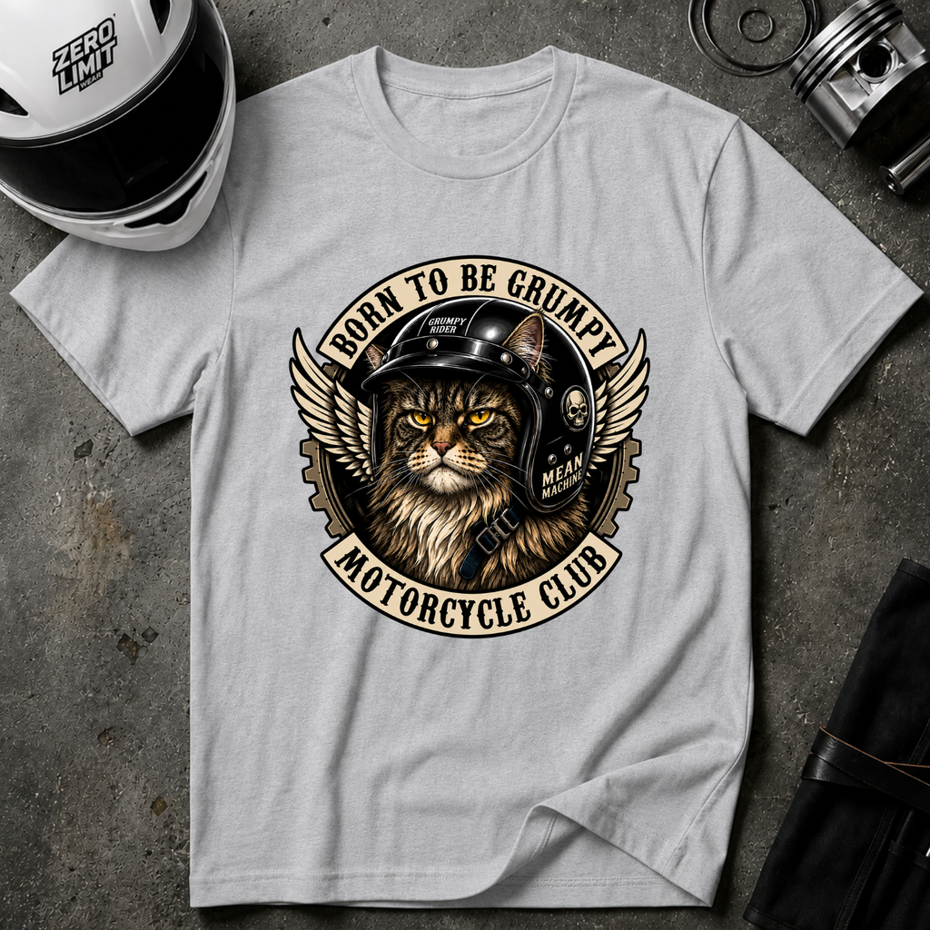 GRUMPY MAINE COON RIDER T-SHIRT