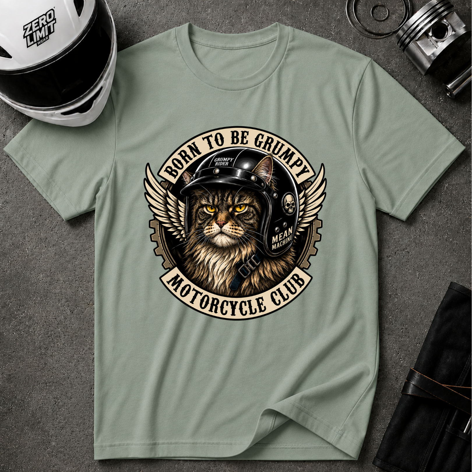 GRUMPY MAINE COON RIDER T-SHIRT