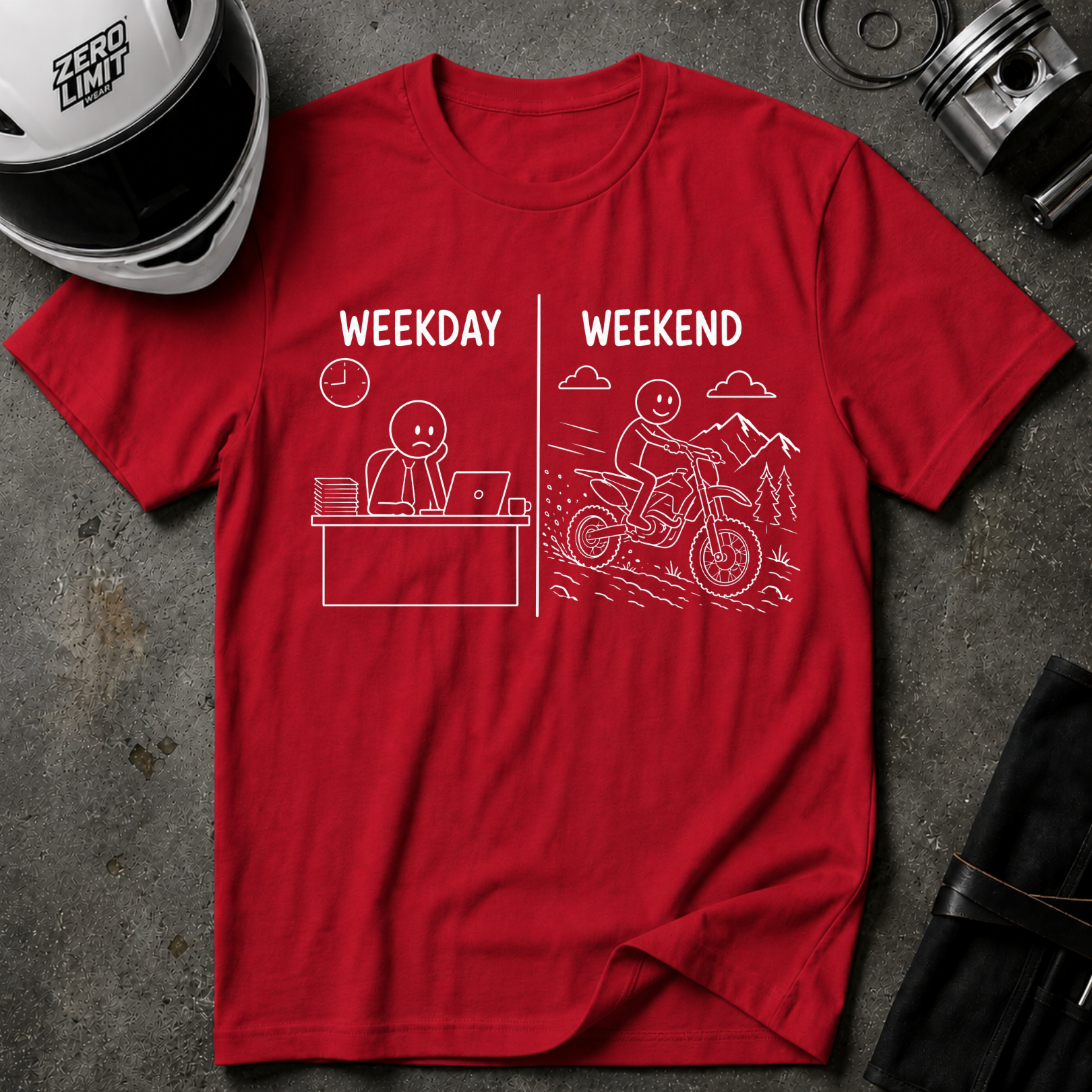 WEEKDAY VS WEEKEND T-SHIRT