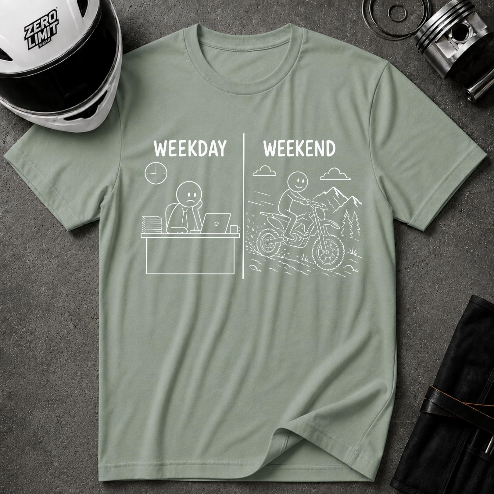 WEEKDAY VS WEEKEND T-SHIRT