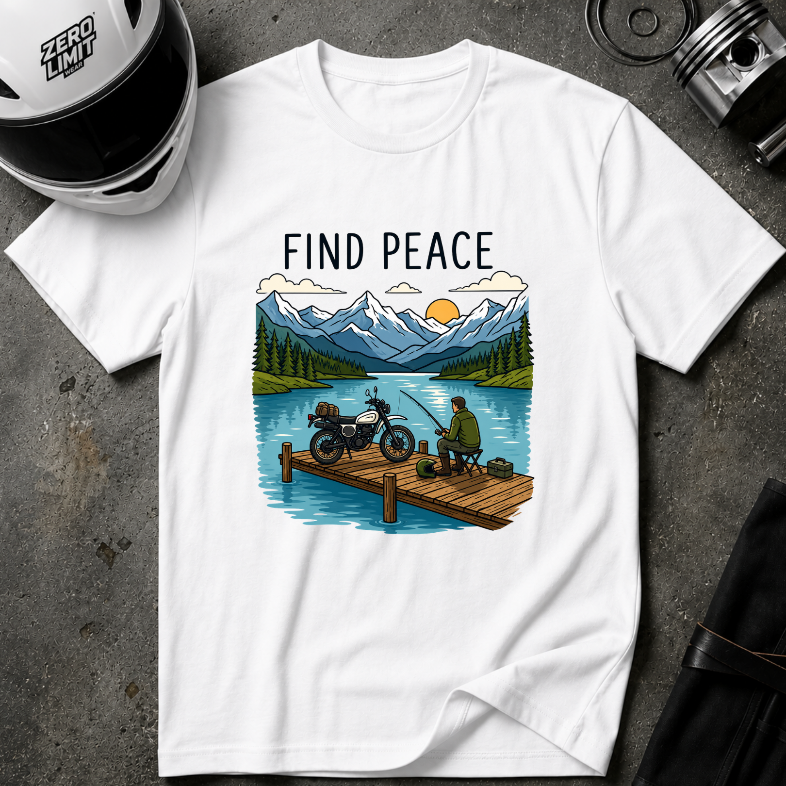 FIND PEACE FISHING T-SHIRT