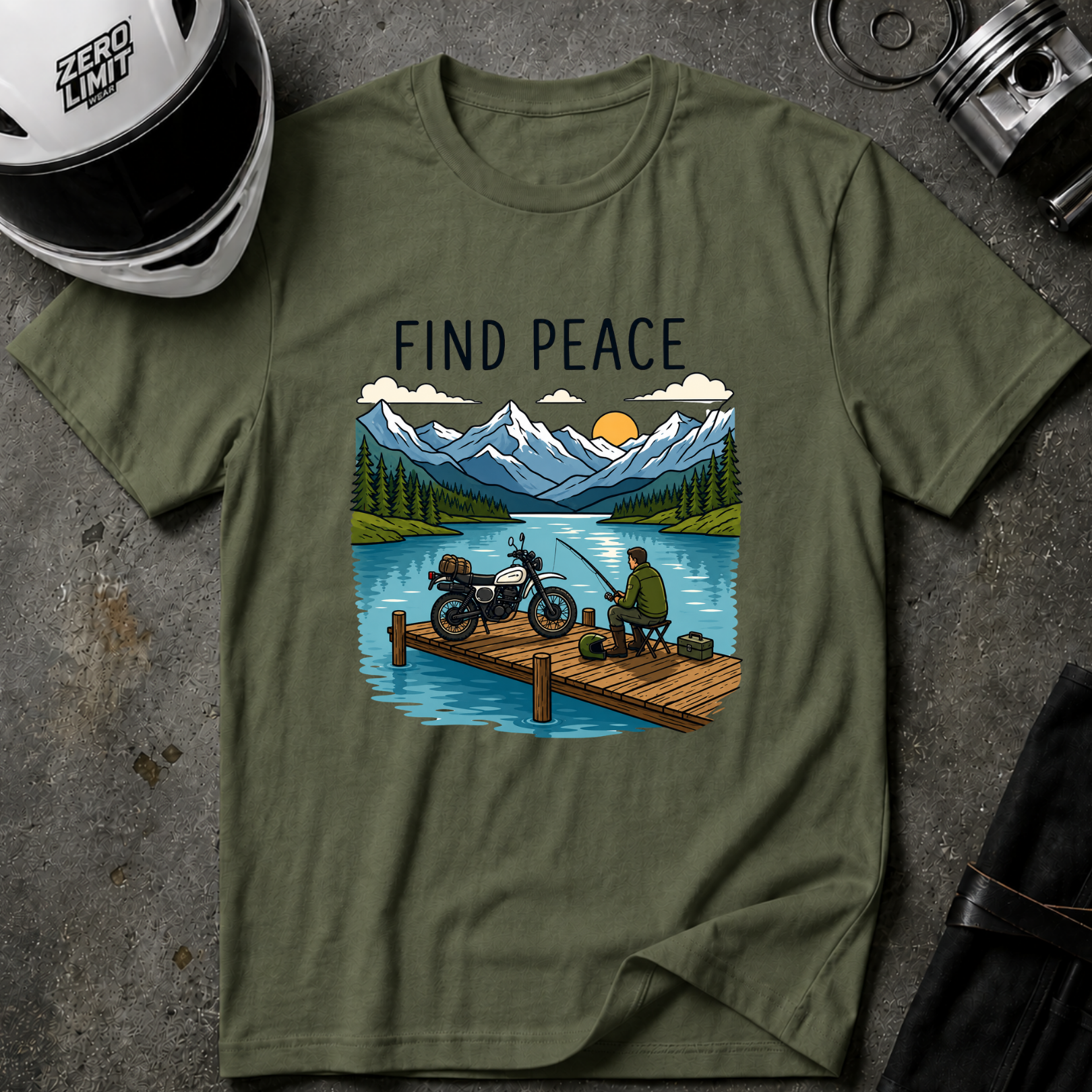FIND PEACE FISHING T-SHIRT