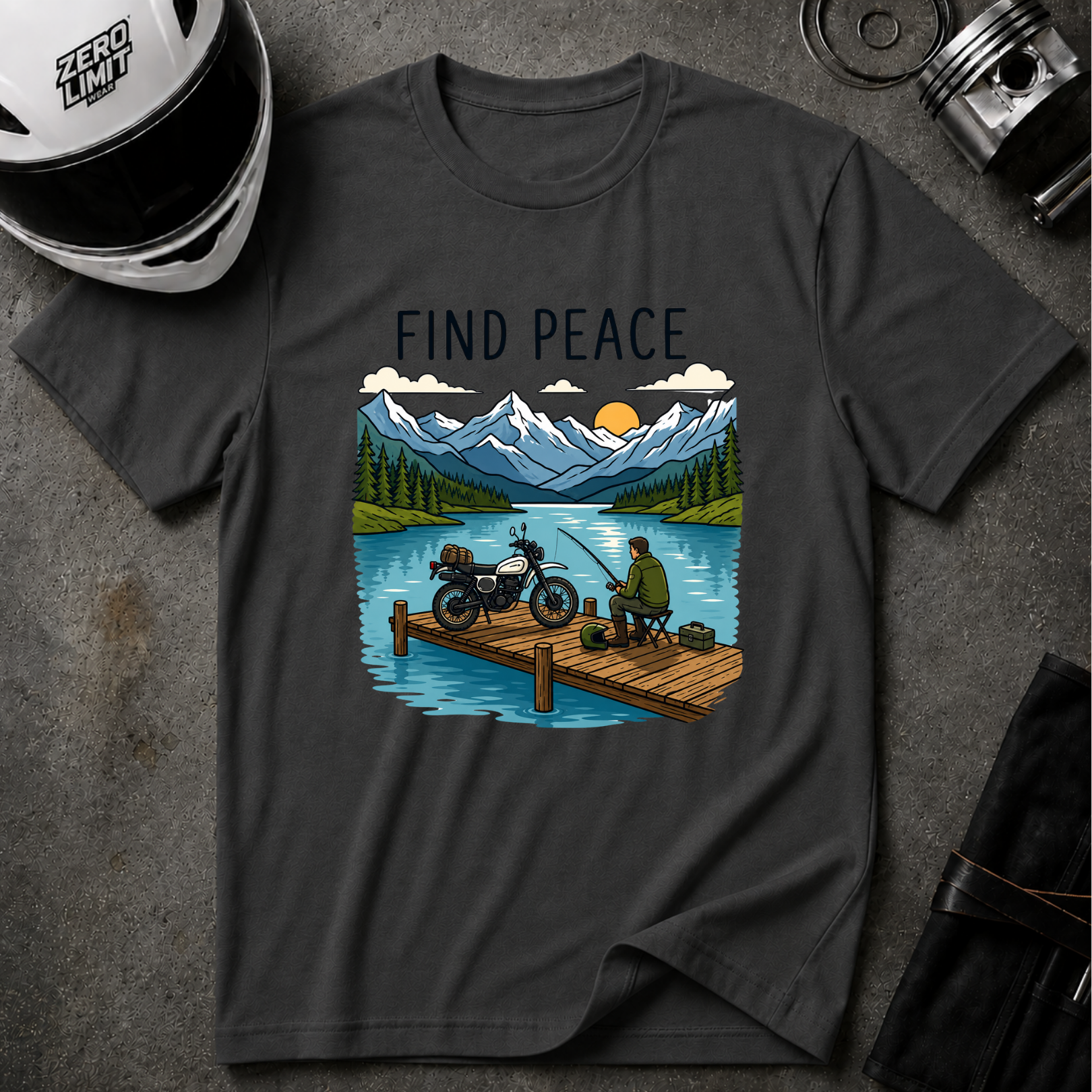 FIND PEACE FISHING T-SHIRT