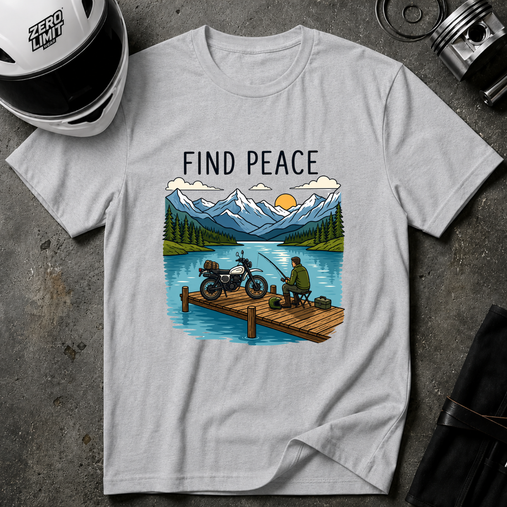 FIND PEACE FISHING T-SHIRT